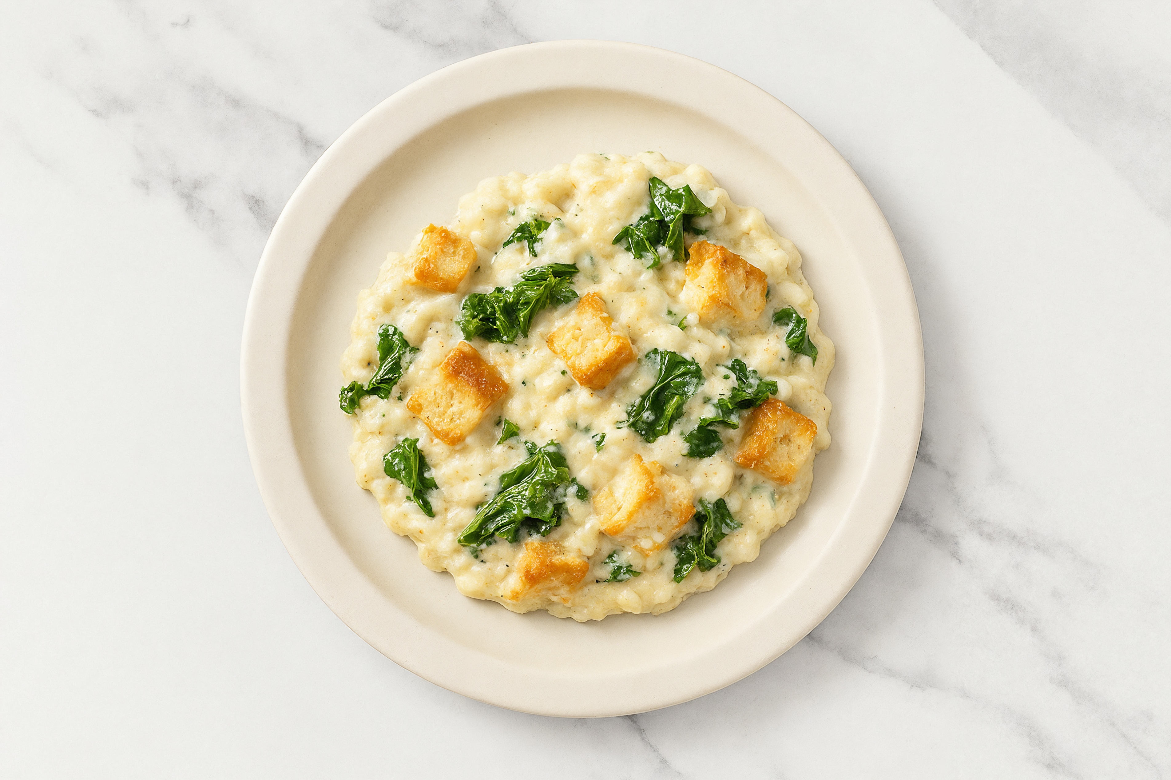 Parmesan Kale Savory Bread Pudding with Liquid Egg Whites