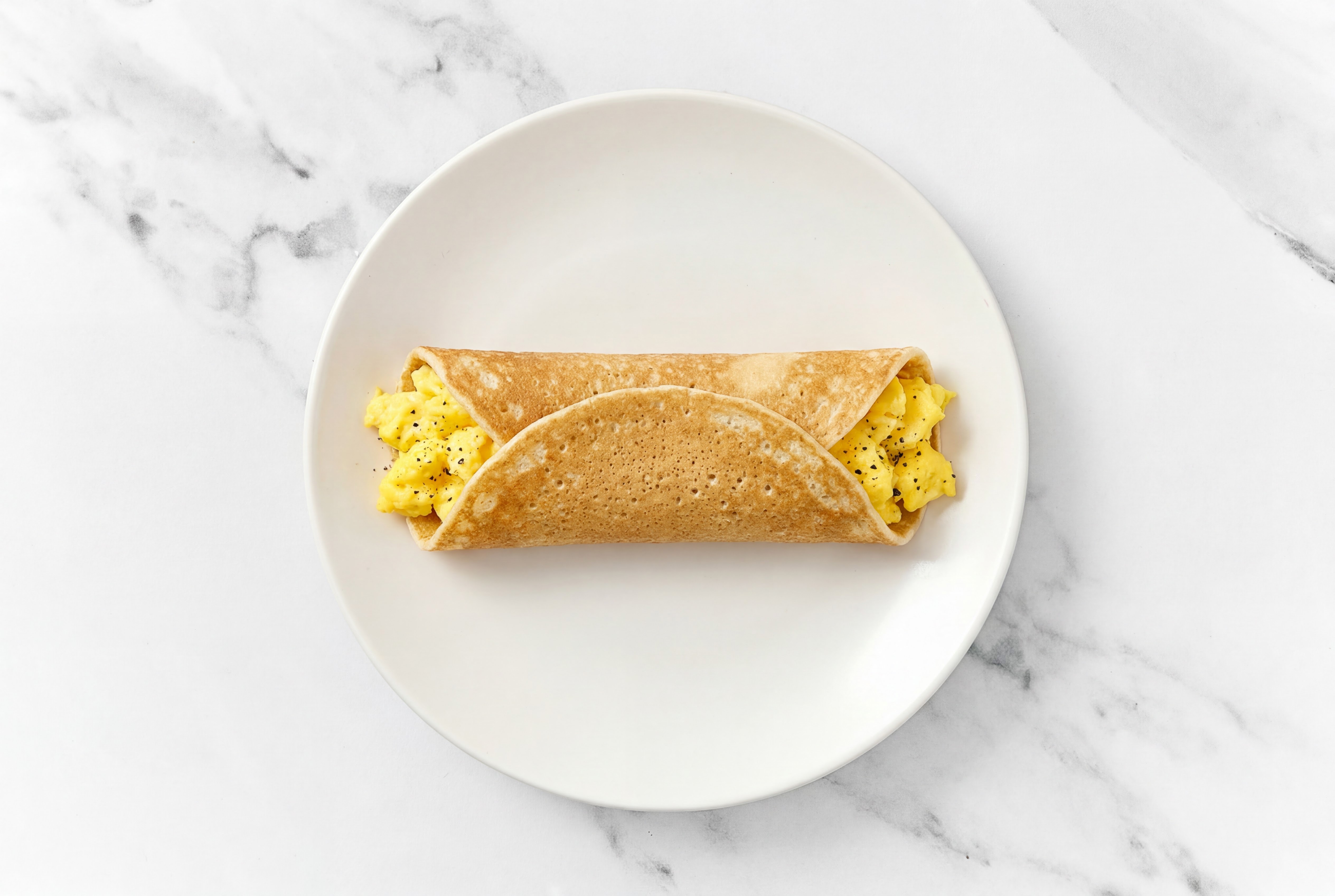 Speedy Scrambled Egg Protein Pancake Wraps