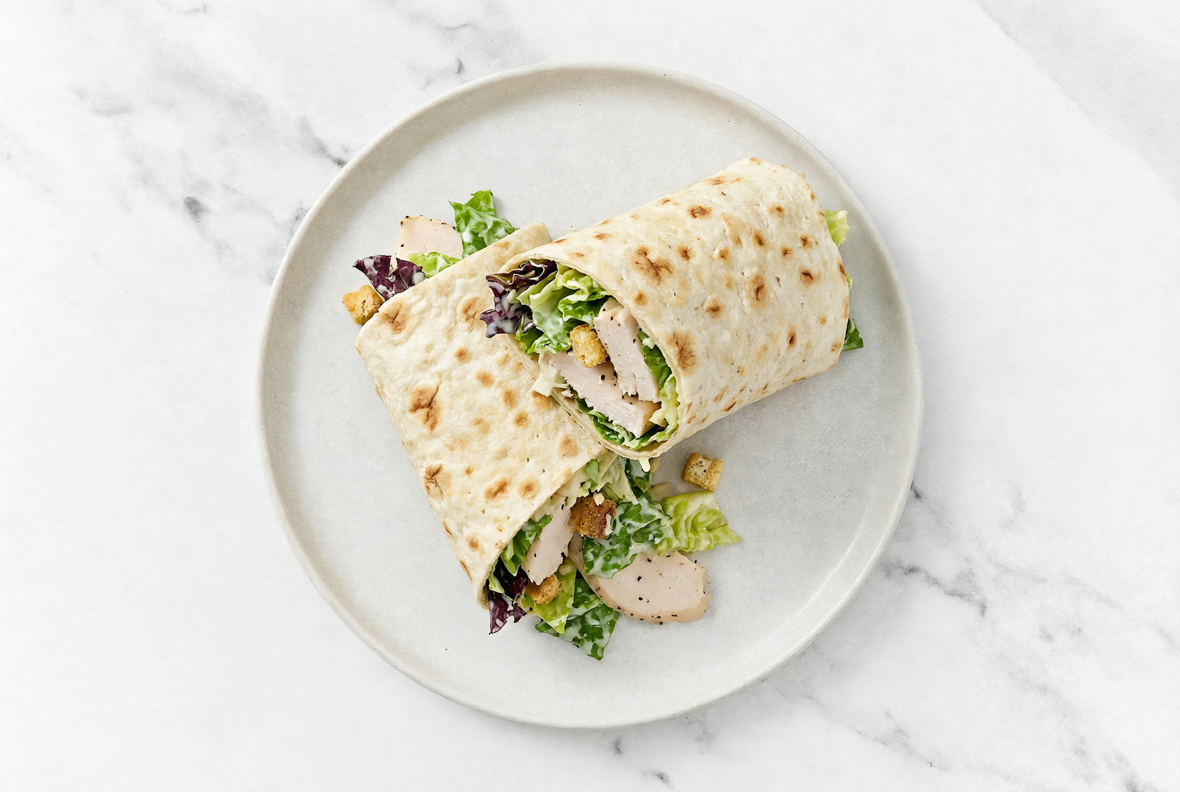 Chicken Little Gem Salad Lavash Wraps