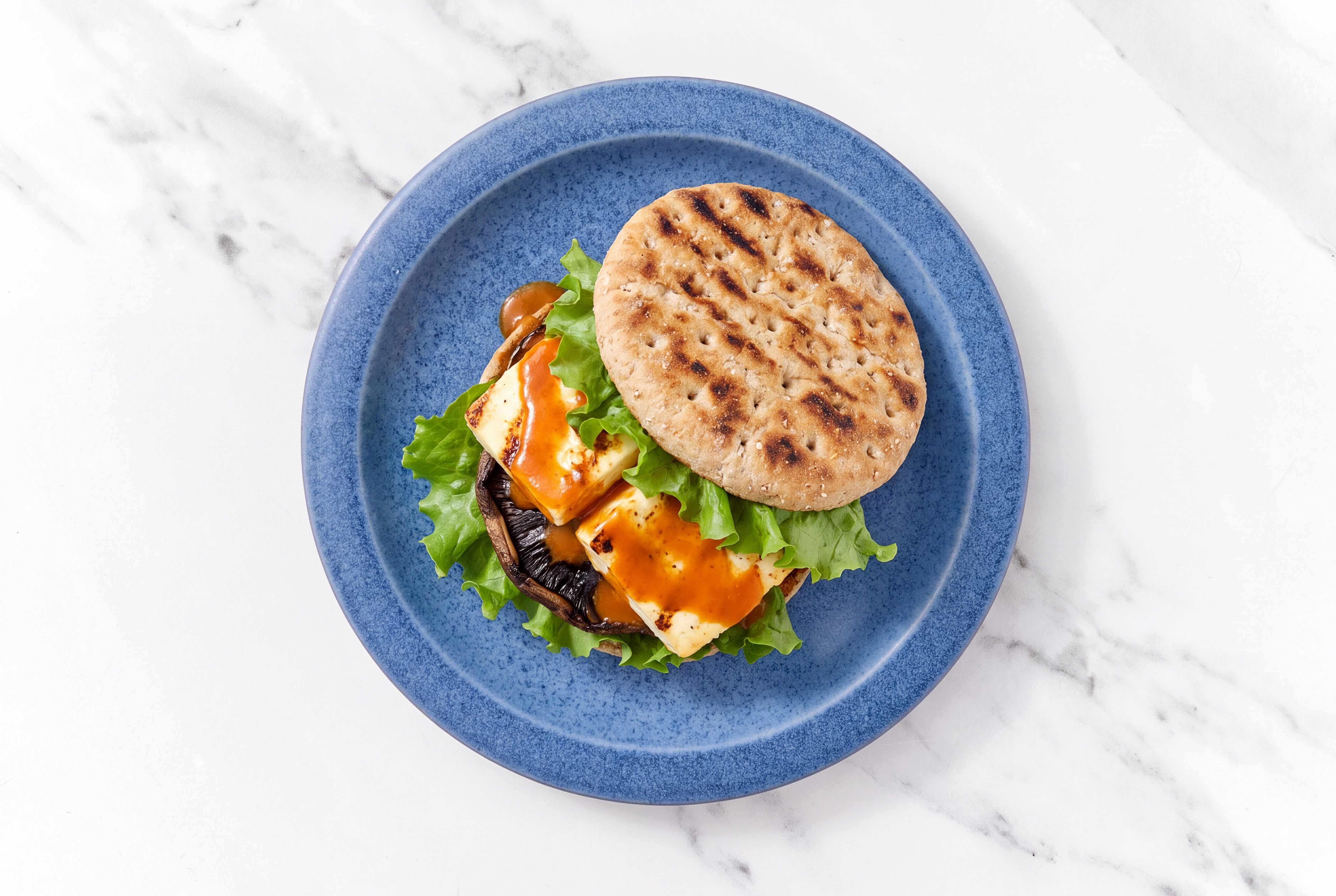 Dill Buffalo Grilled Soft & Creamy Paneer + Portabella Burger