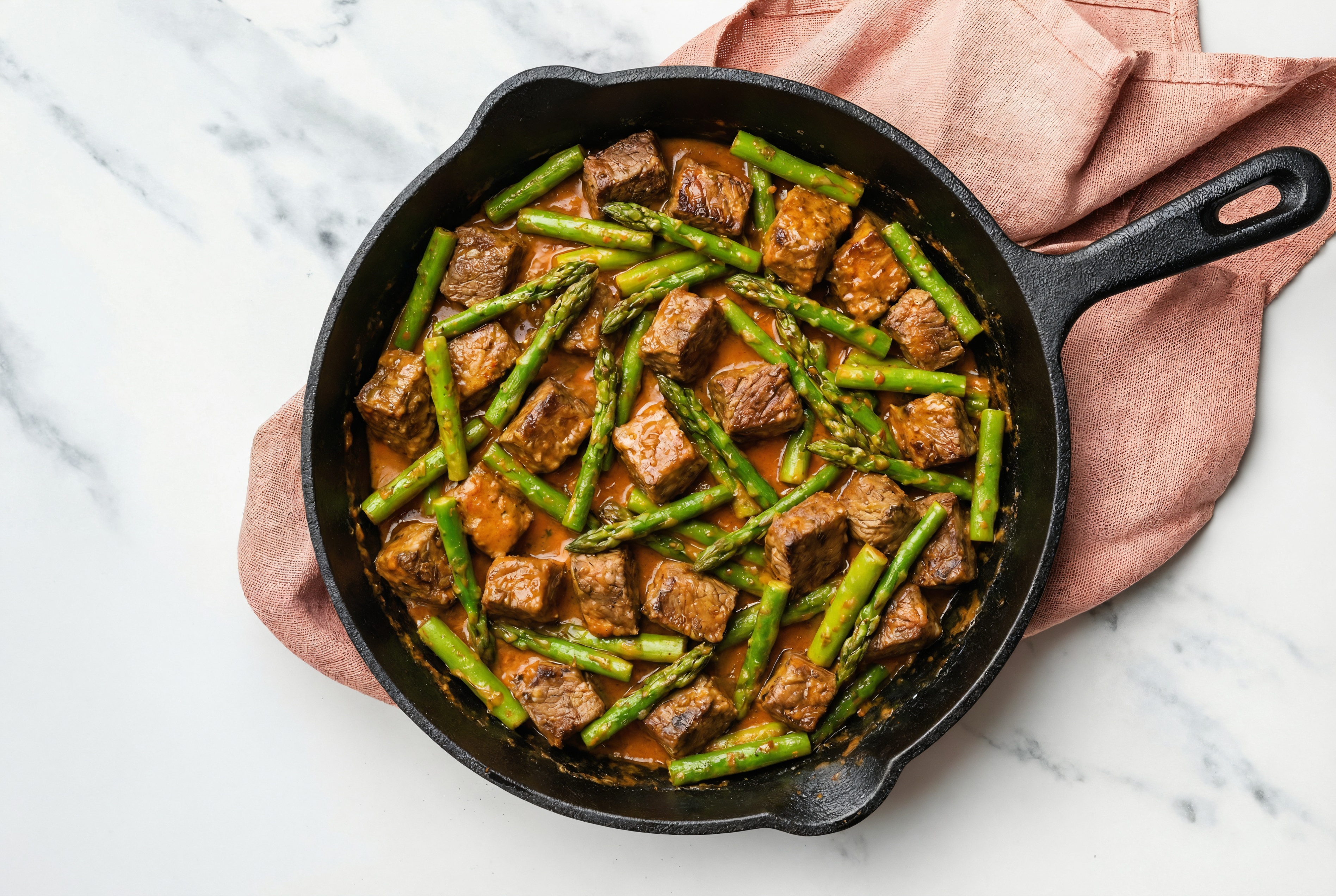 Tikka Masala Beef Sirloin Stir-Fry with Asparagus