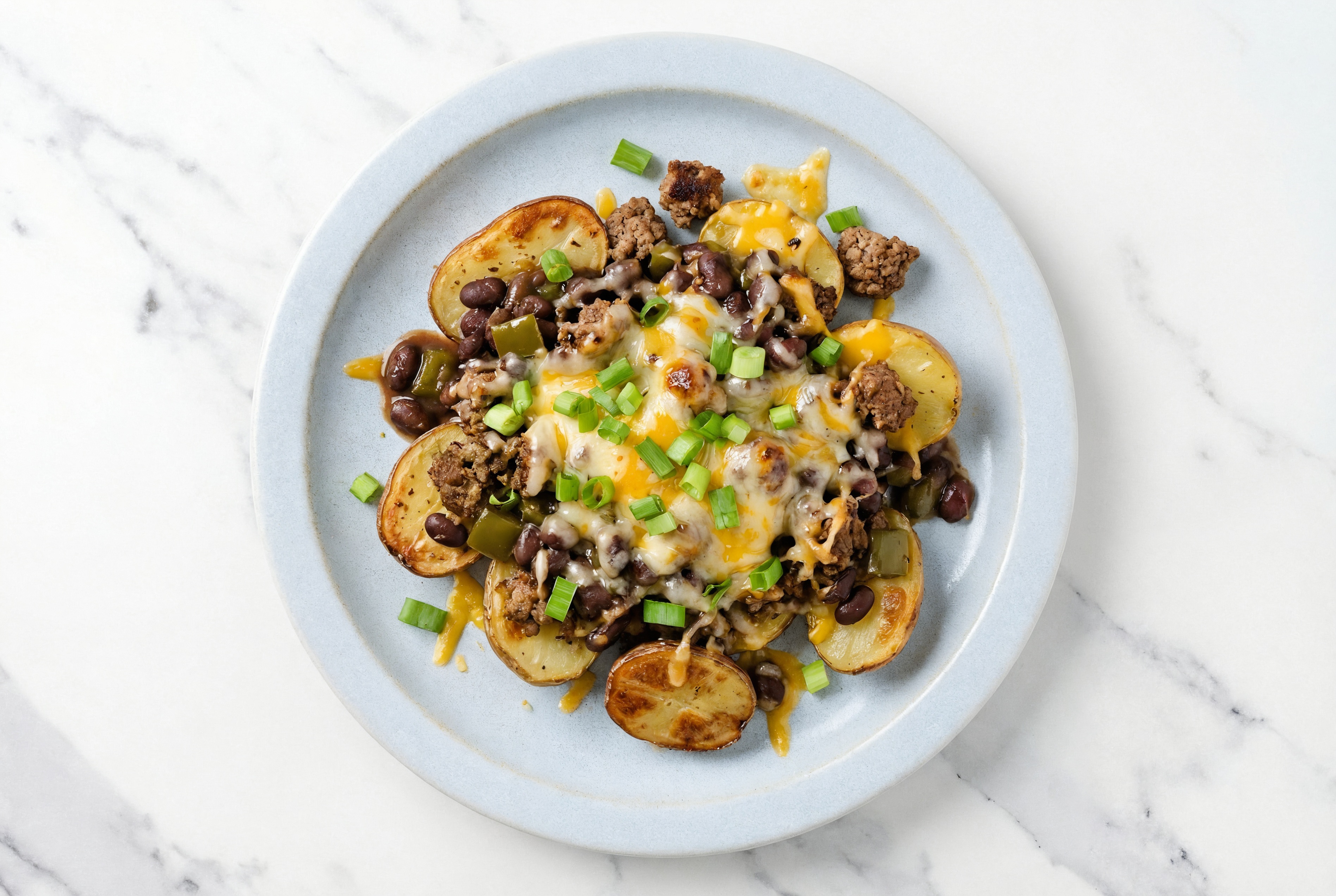 Bison Black Bean Potato "Nachos"