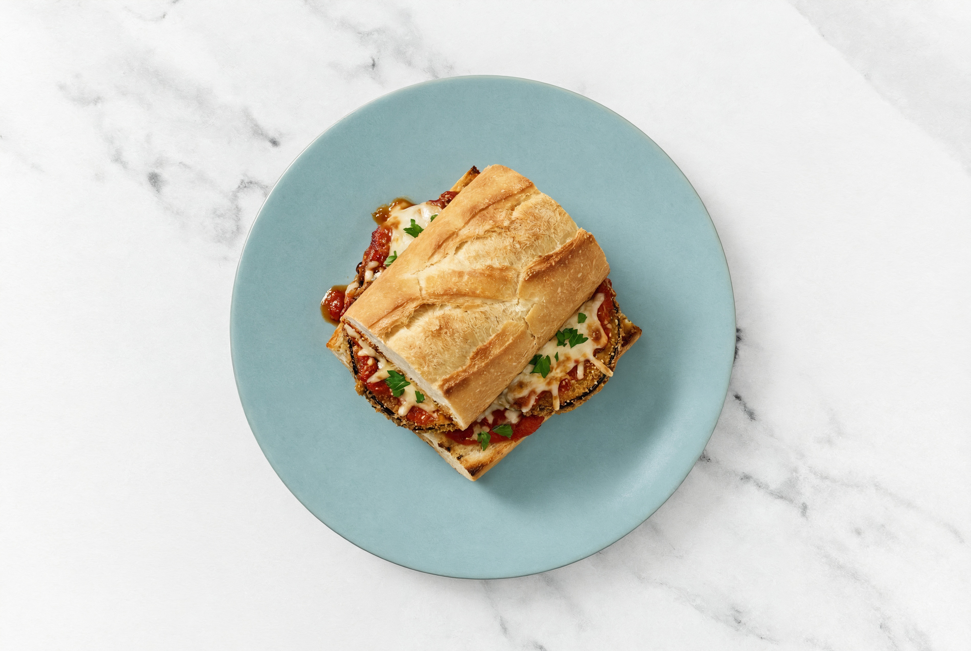 Eggplant Parmesan + Baguette