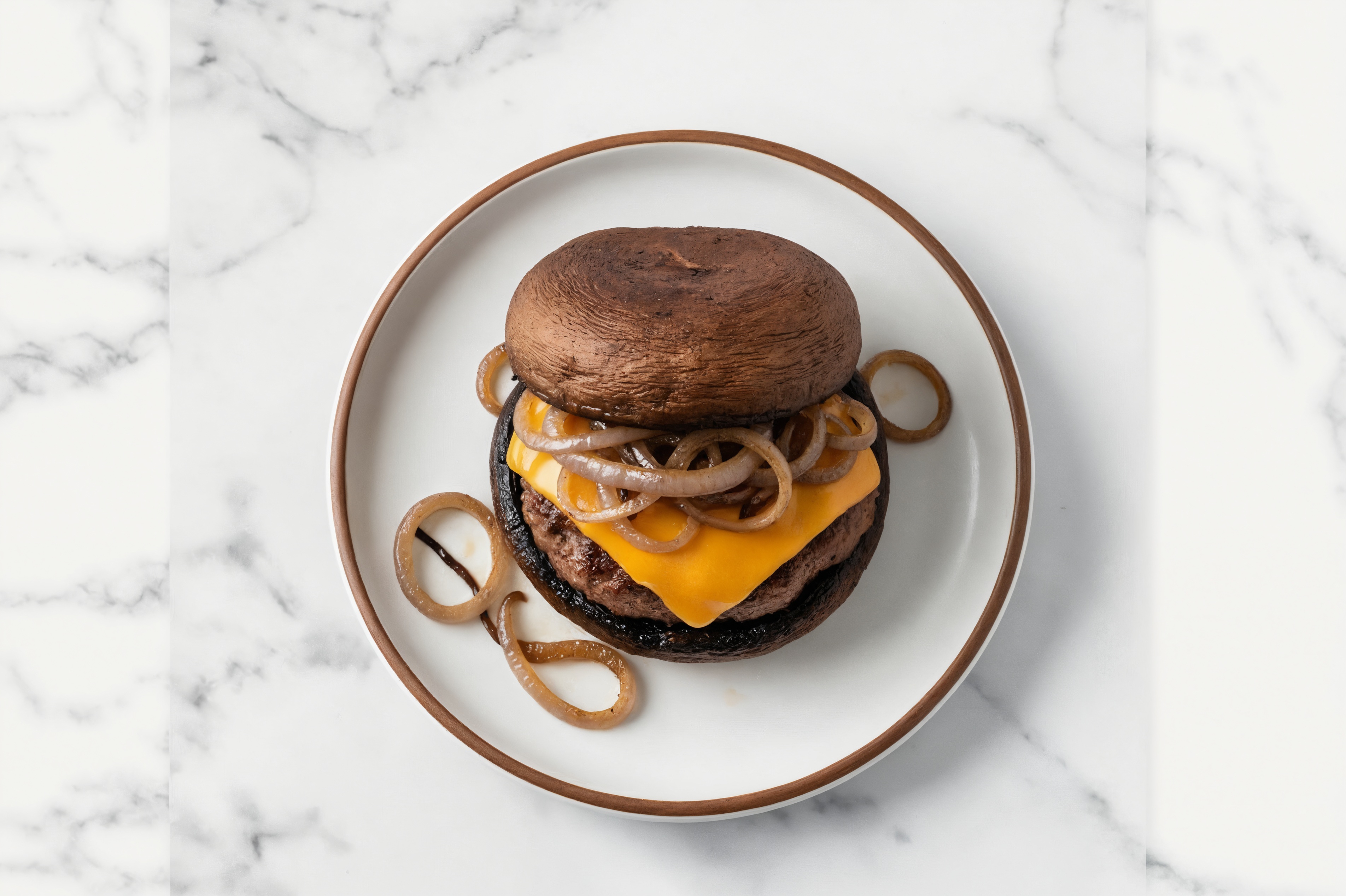 Deluxe Bison Cheeseburger on Mushroom Bun