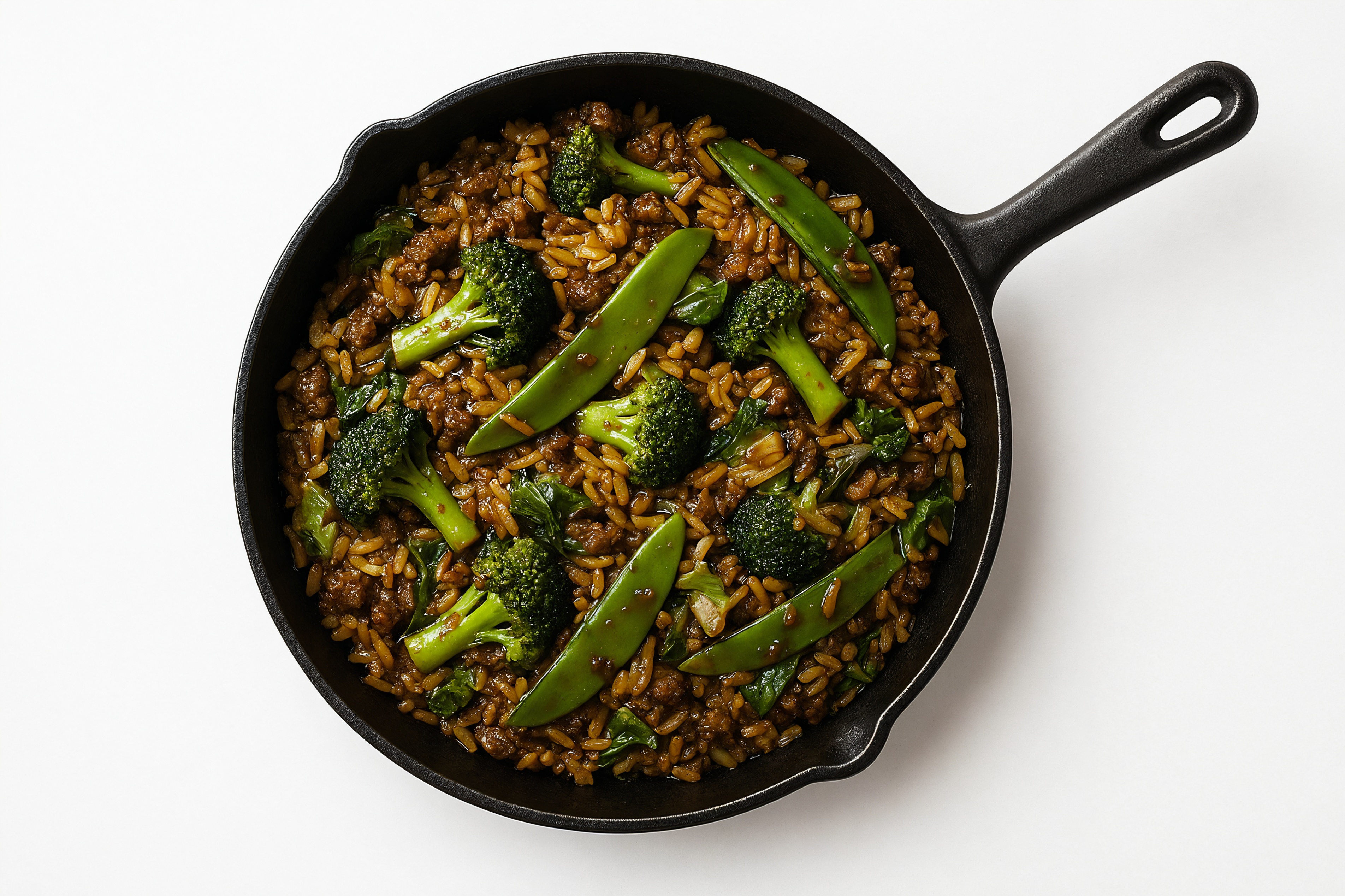 Teriyaki Bok Choy + Ground Bison Stir-Fry with Seasoned Jasmine Rice
