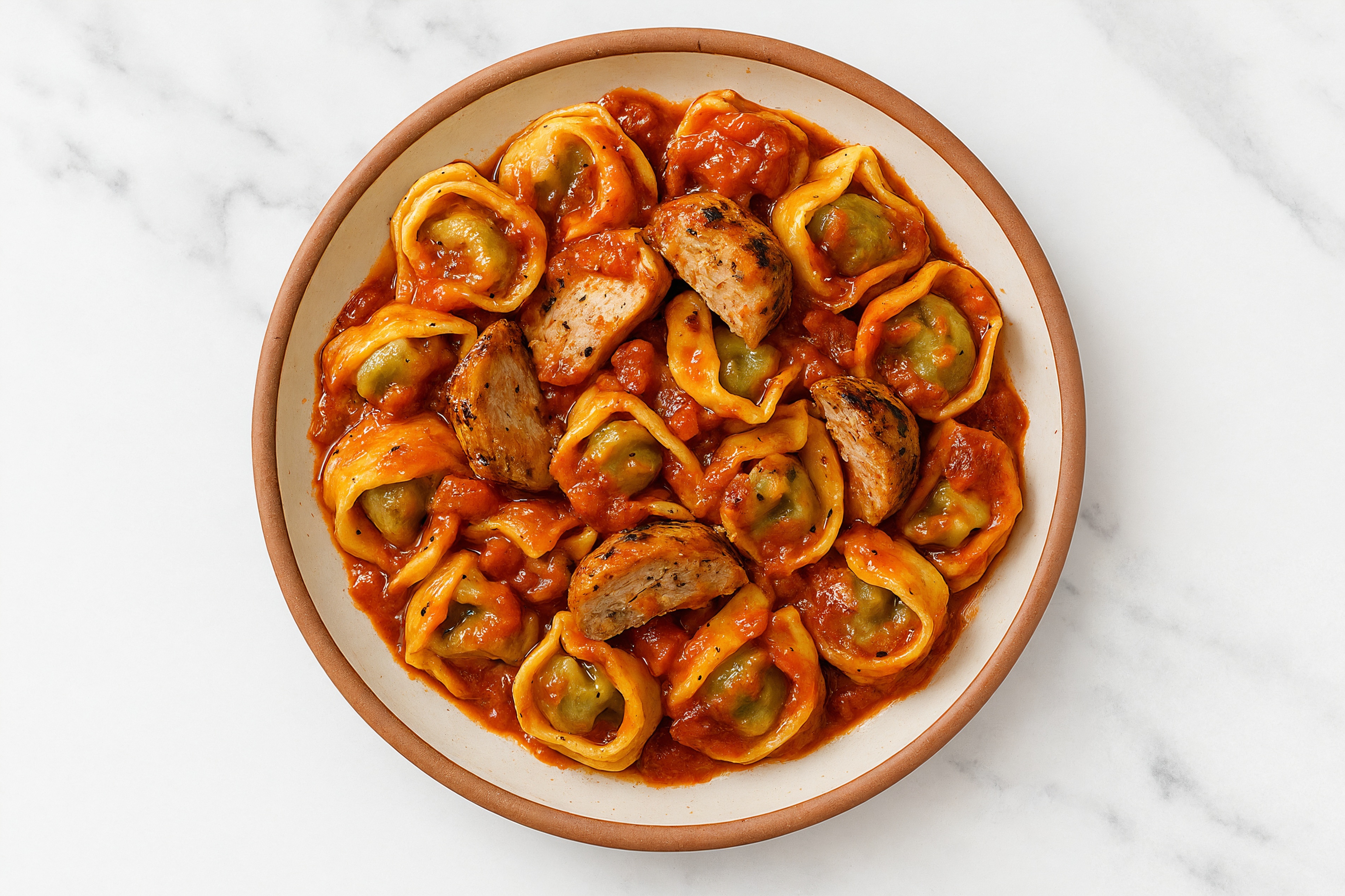 Four Cheese Tortellini with Turkey meatballs & Tomato Marinara