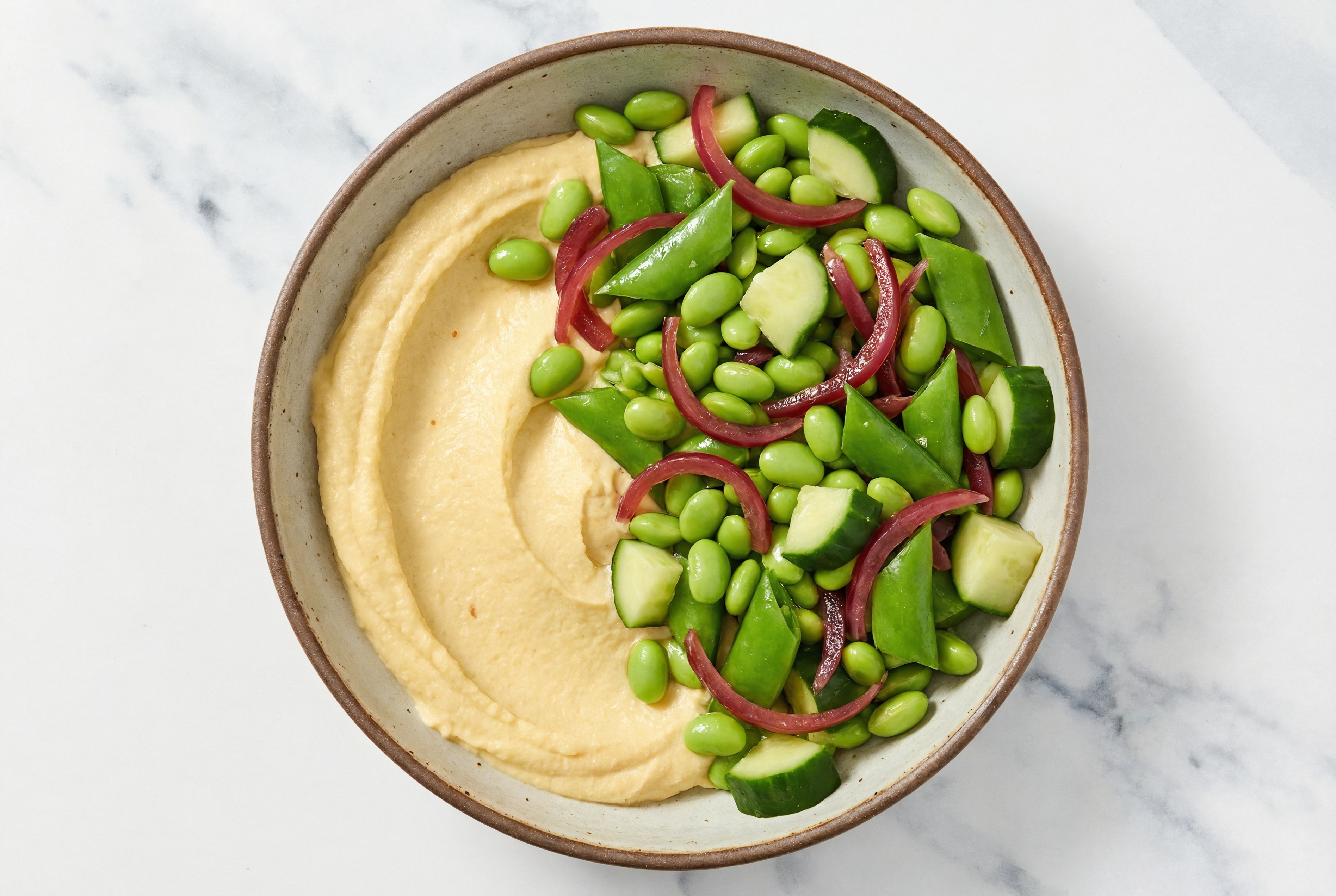 Bright + Balanced Fresh Vegetable Olive Oil Sea Salt Hummus Bowl
