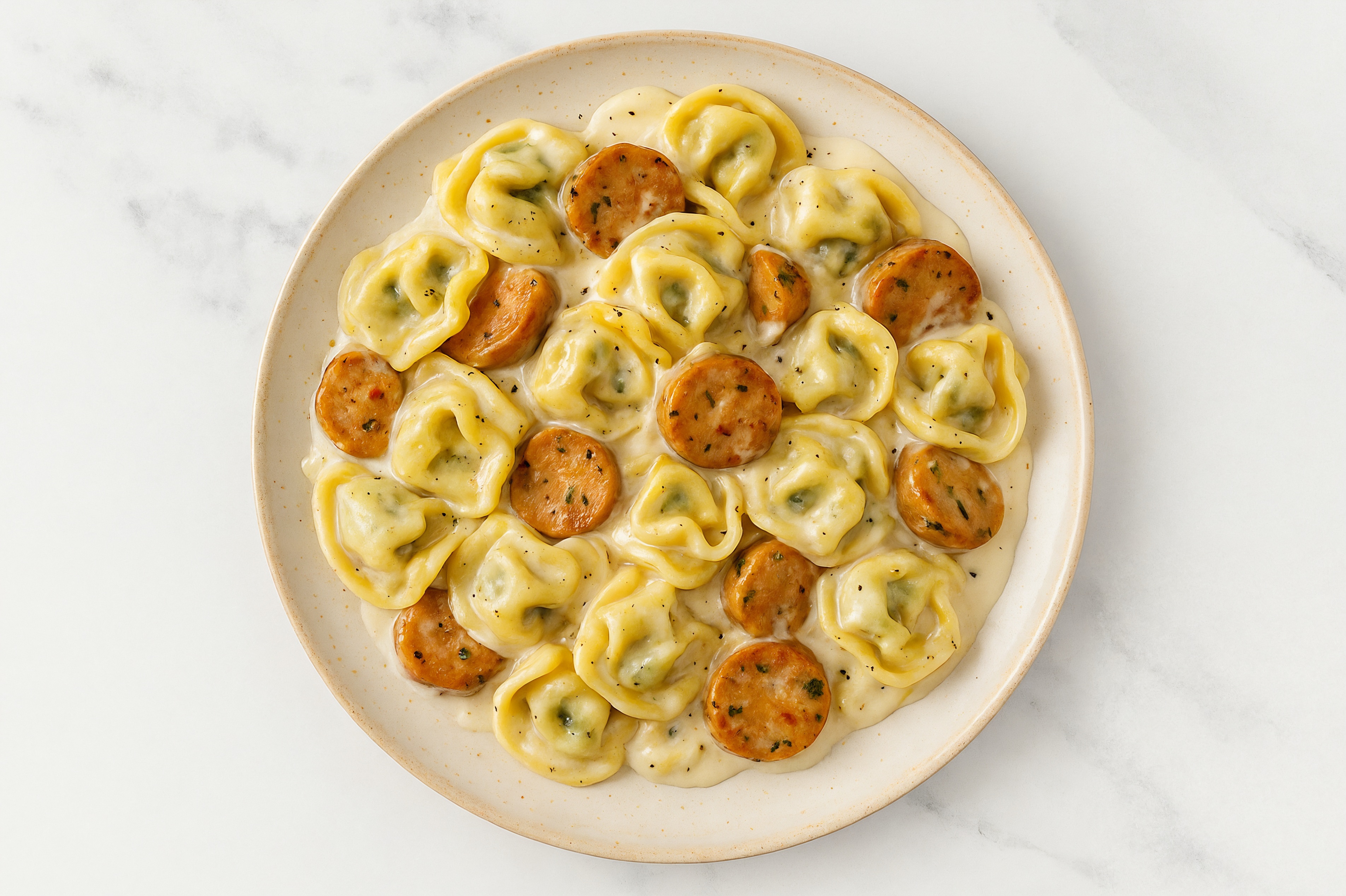 Alfredo Tortellini with Italian Chicken Sausage