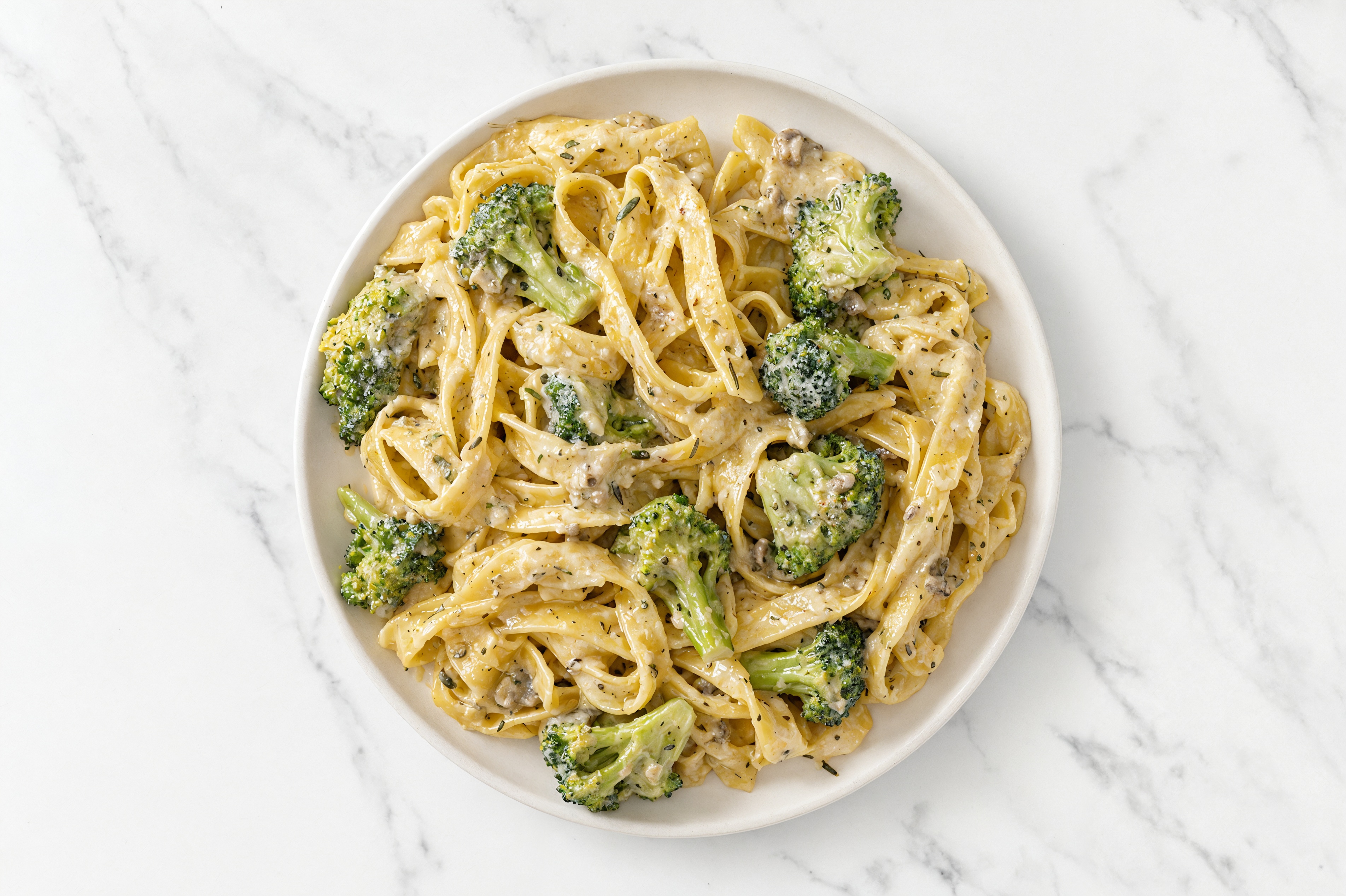 Truffle Egg Tagliatelle Pasta with Broccoli