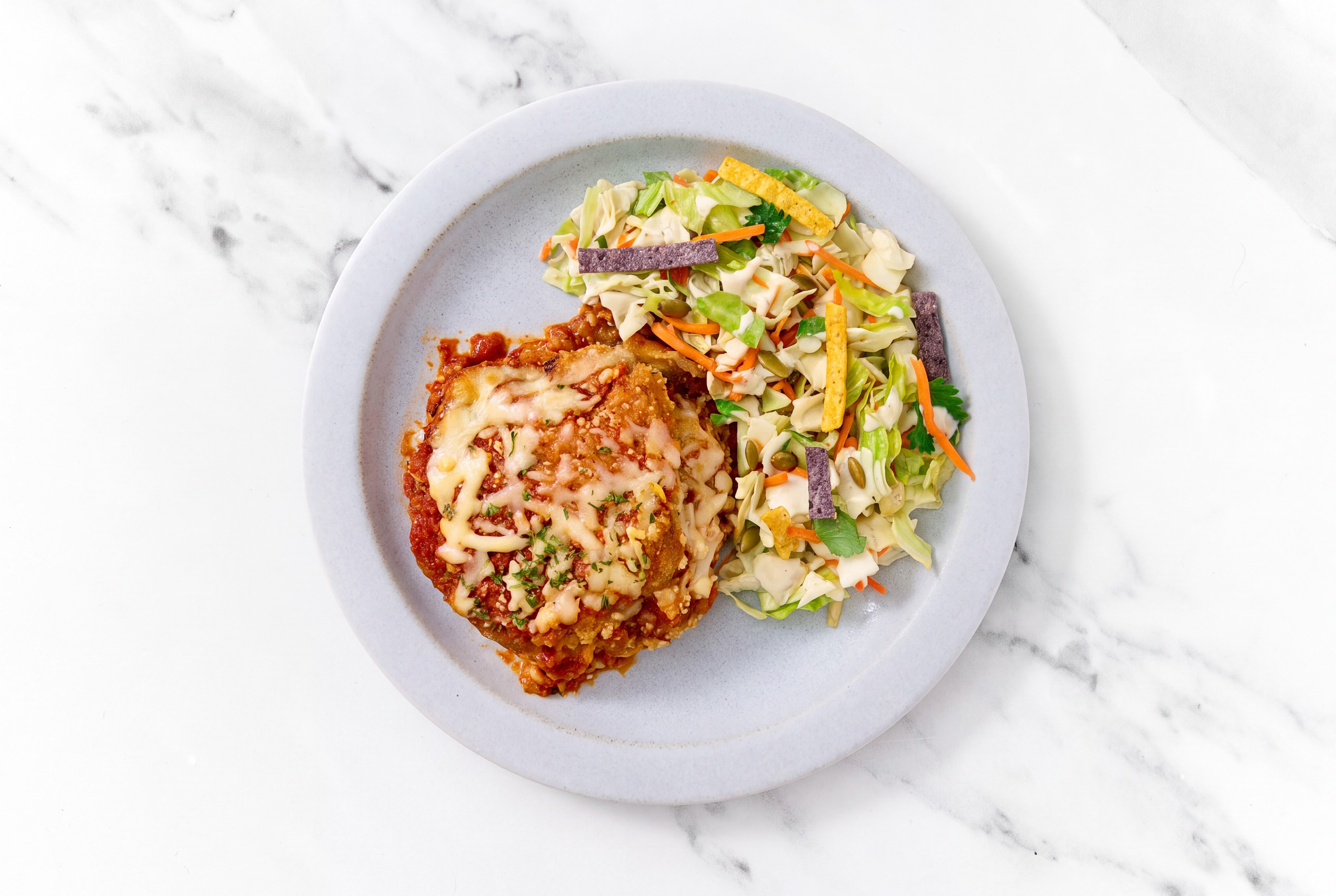 Eggplant Parmesan + Southwest Salad