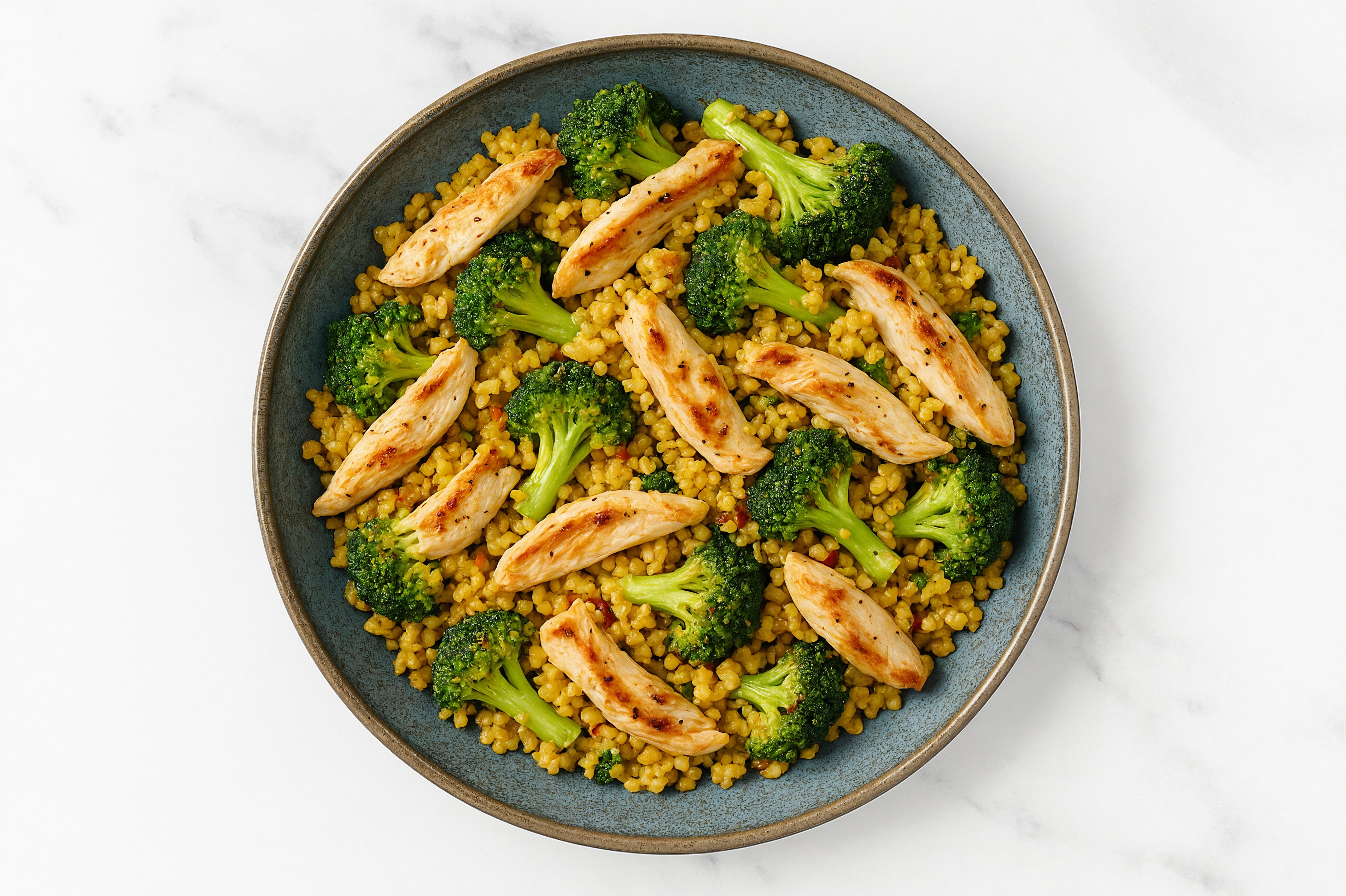 Herby Chicken + Organic Broccoli Spiced Couscous