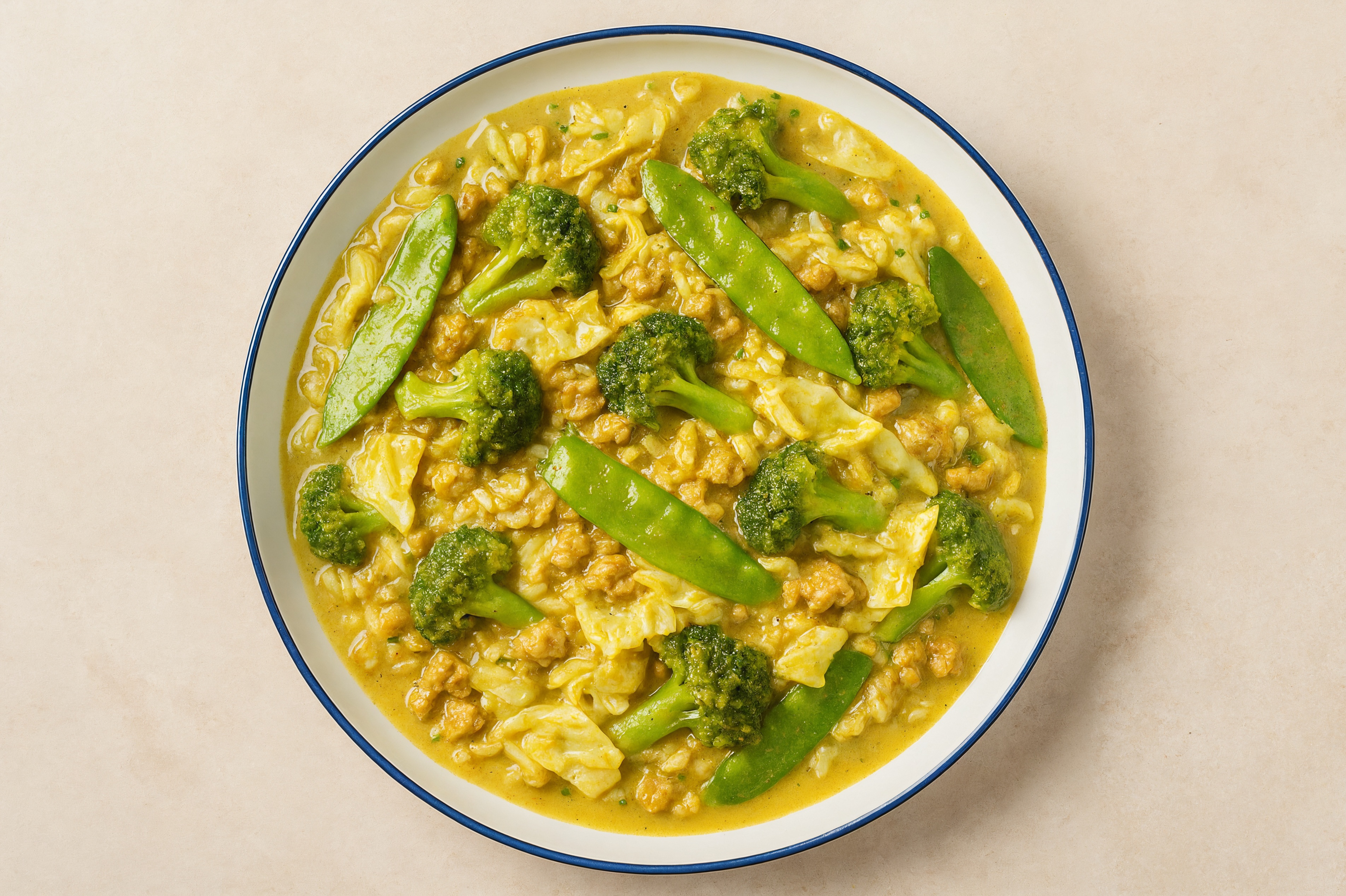 Curry Bok Choy + Ground Turkey Stir-Fry with Long Grain White Rice