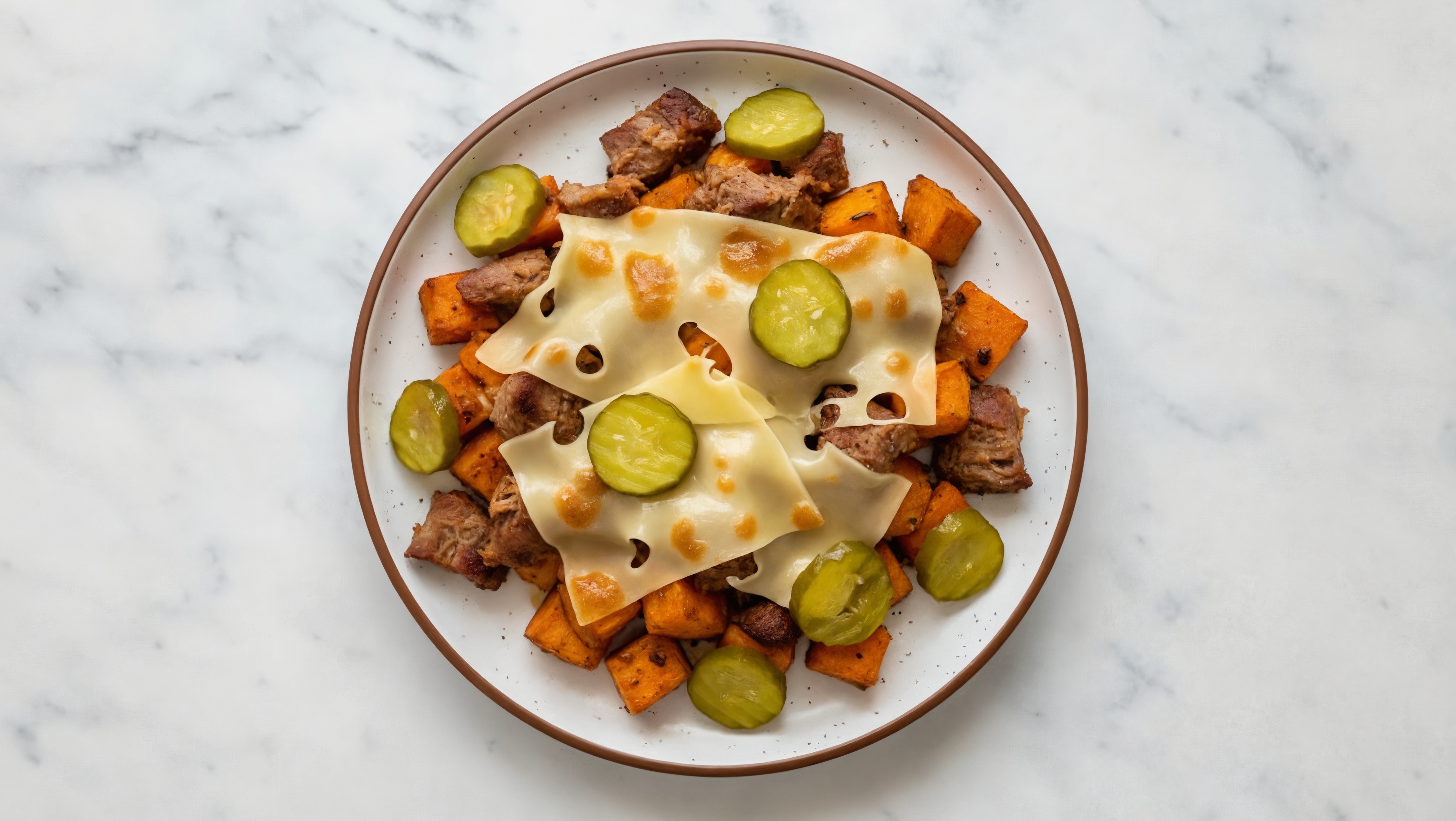 Crispy Cubano Loaded Sweet Potatoes