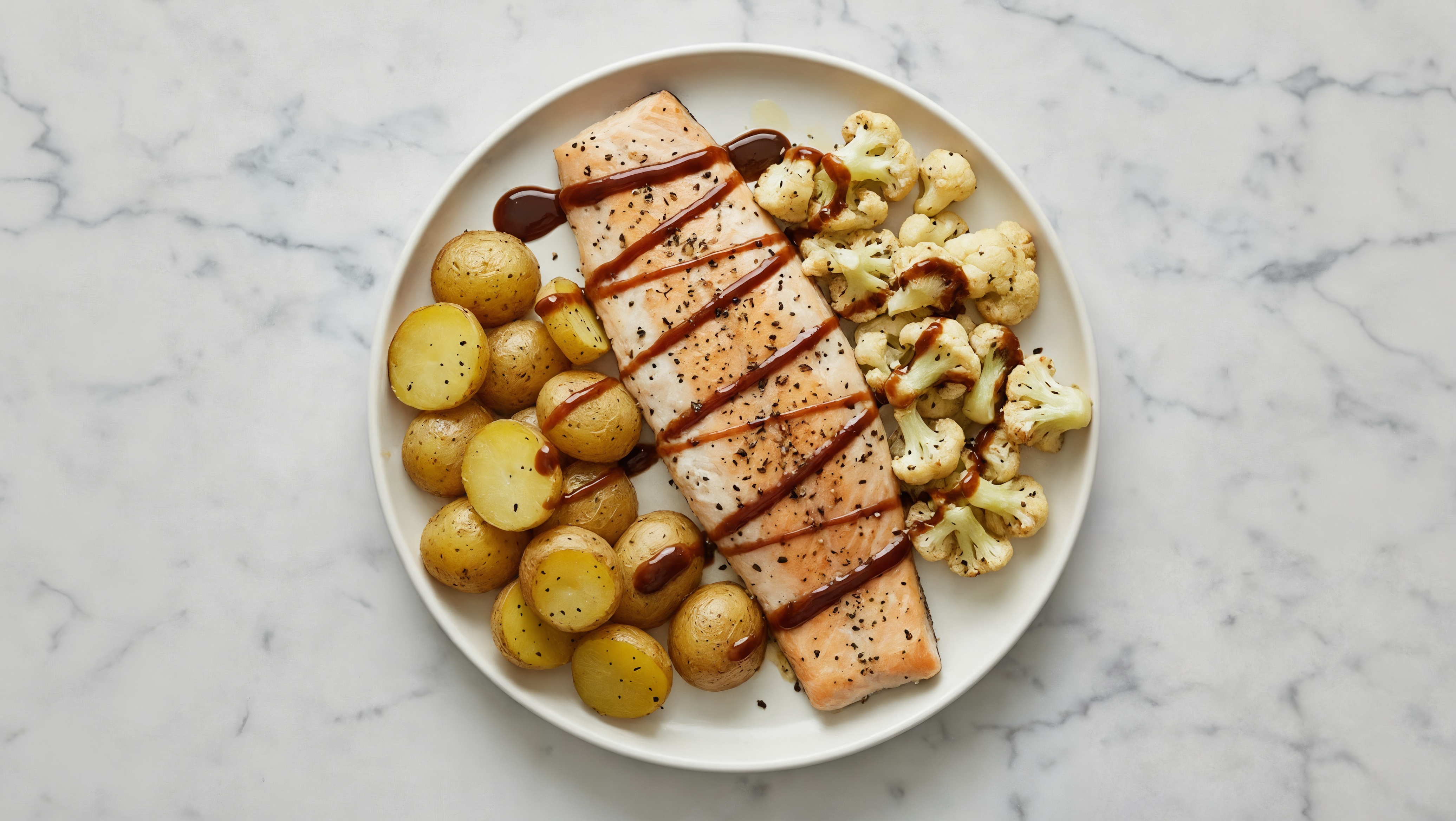 Teriyaki Steelhead Trout with Organic Potatoes & Cauliflower