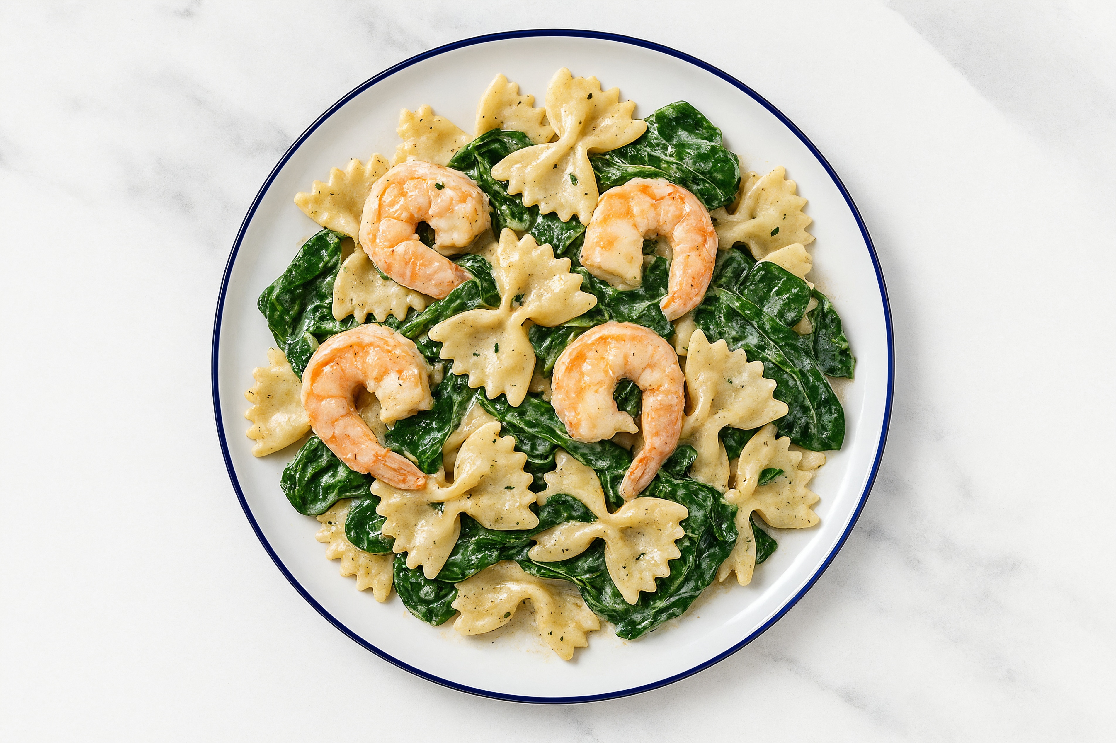 Herby Jumbo Shrimp Truffle with Baby Spinach