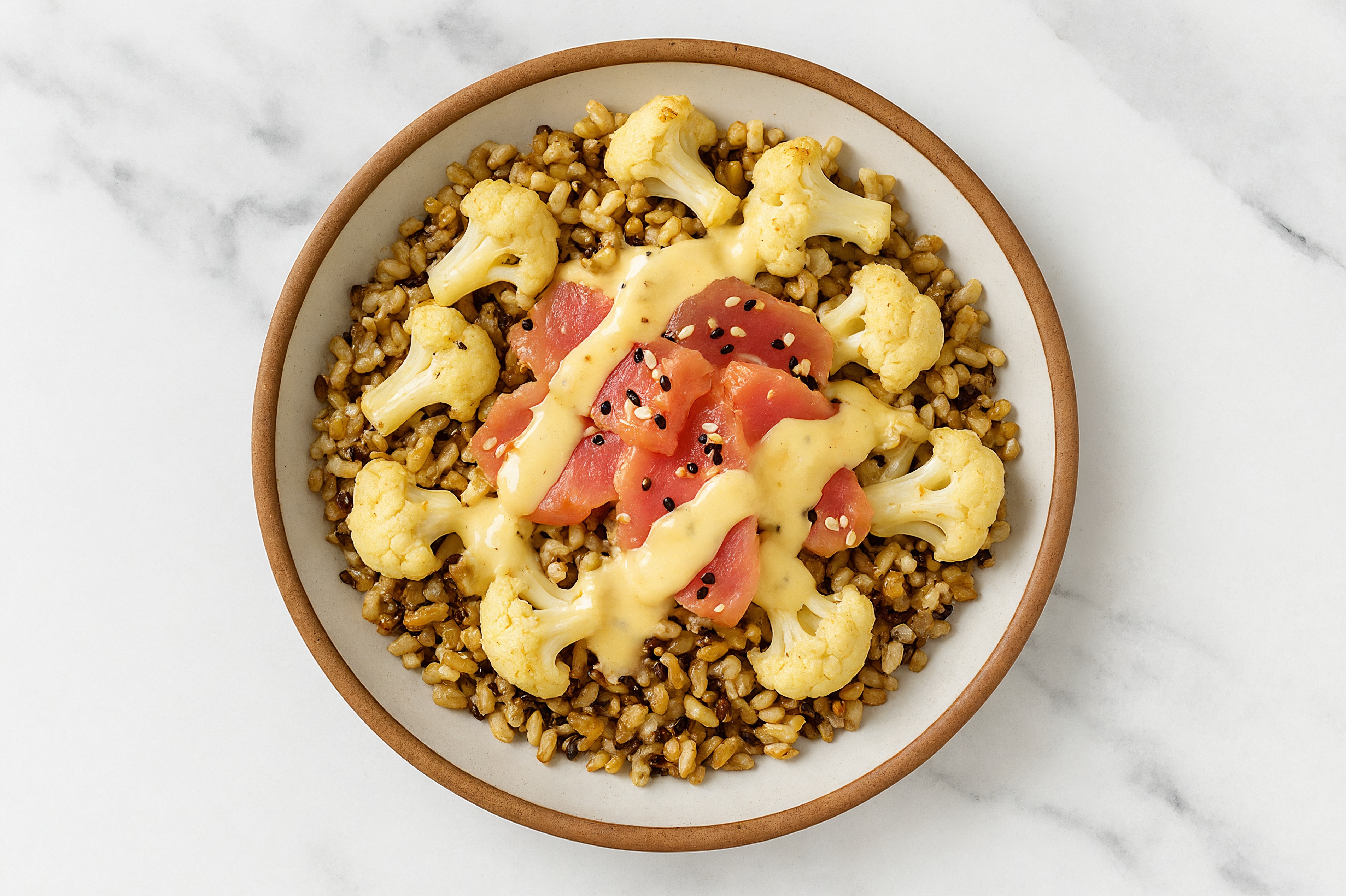 Tuna Seven Grain Bowl with Miso & Cauliflower