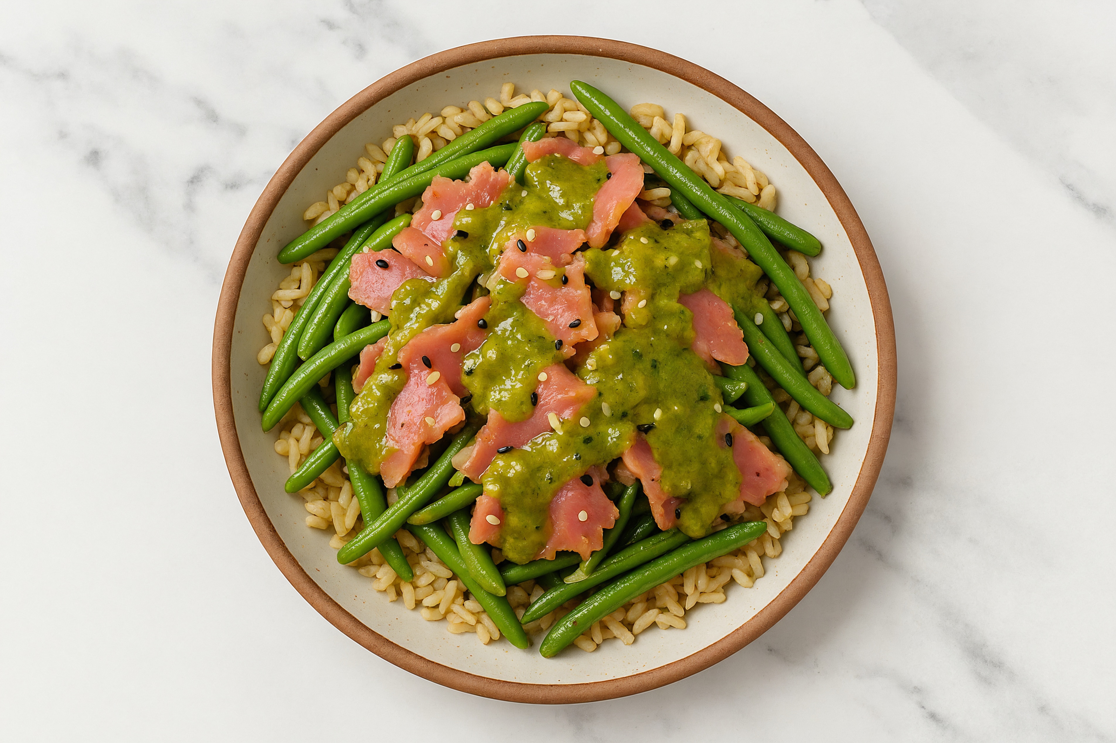 Tuna Rice Bowl with Green Chile & Green Beans