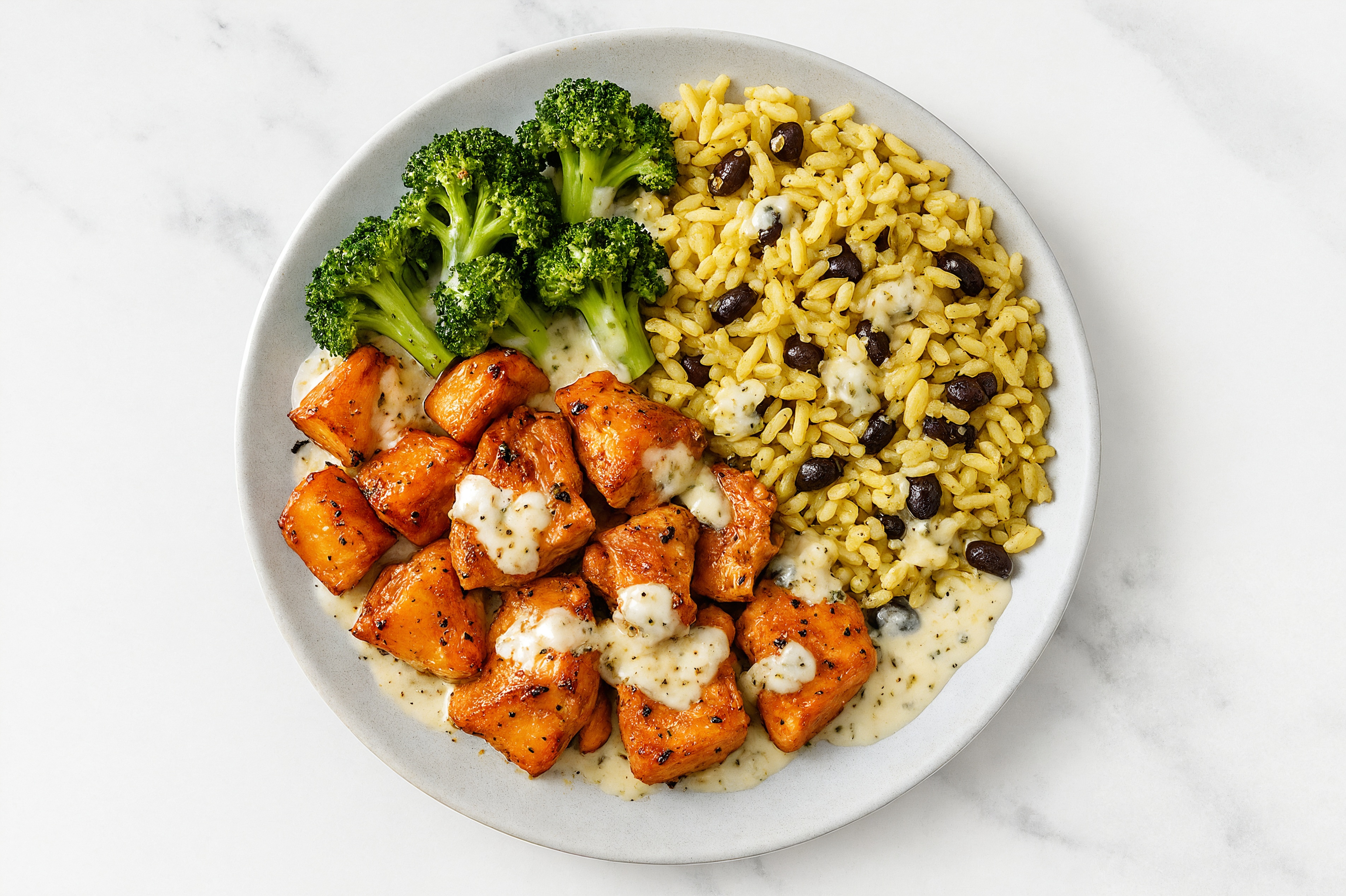 Classic Chicken Dinner with Garlicky Rice n' Beans