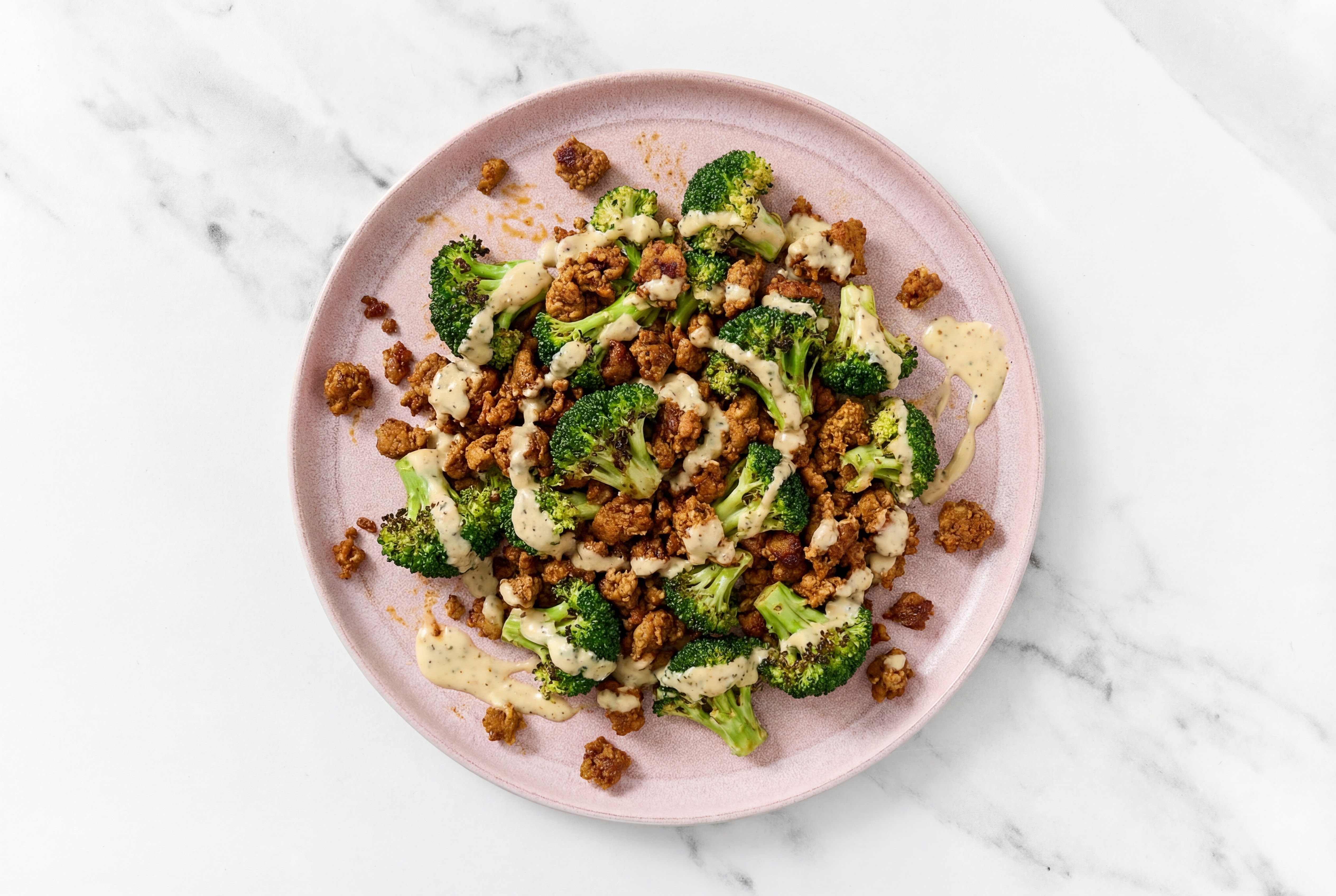Smoky Chorizo with Organic Broccoli & Vegan Caesar Dressing