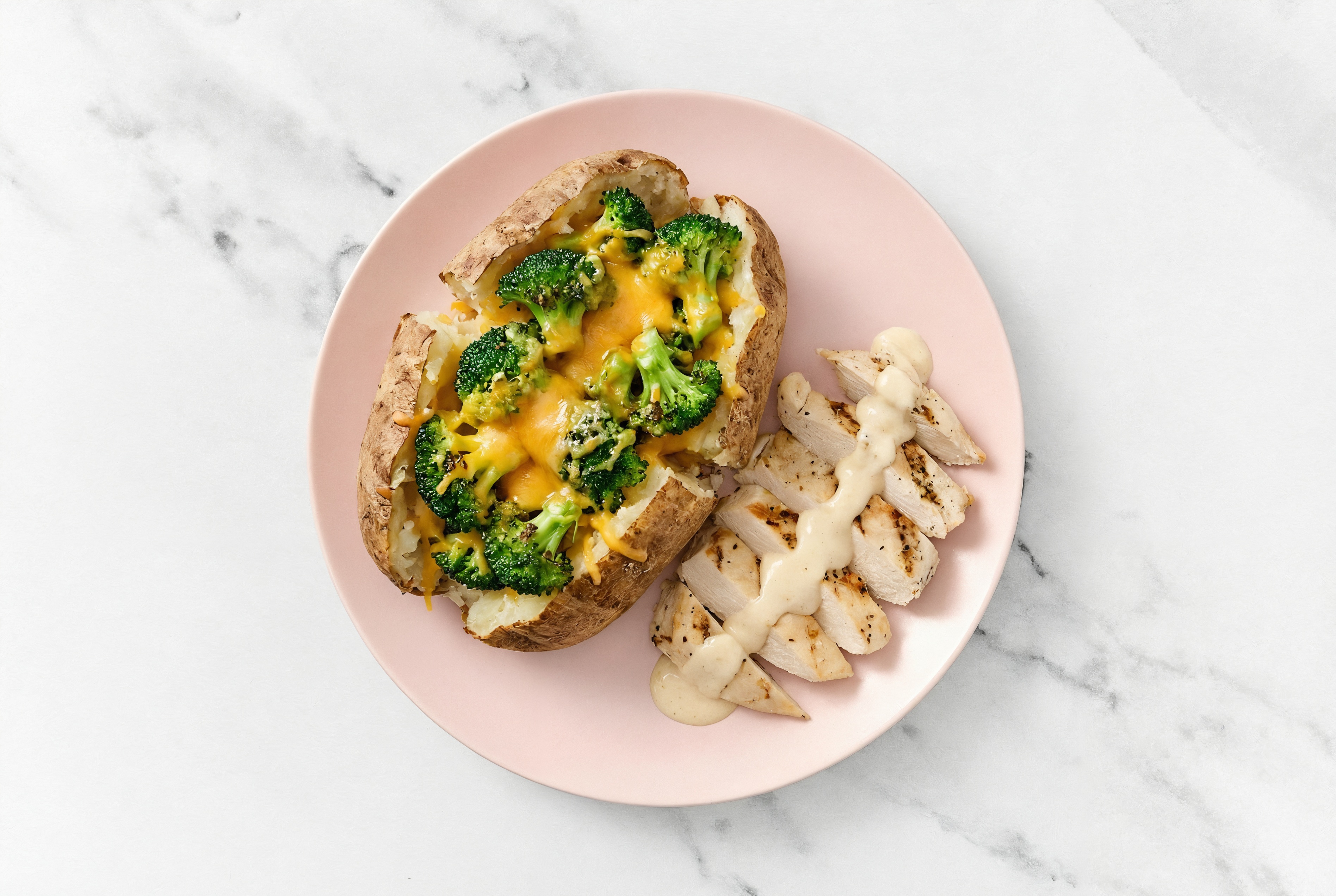 Cheesy Seasoned Grilled Chicken Breast + Organic Broccoli with Creamy Horseradish