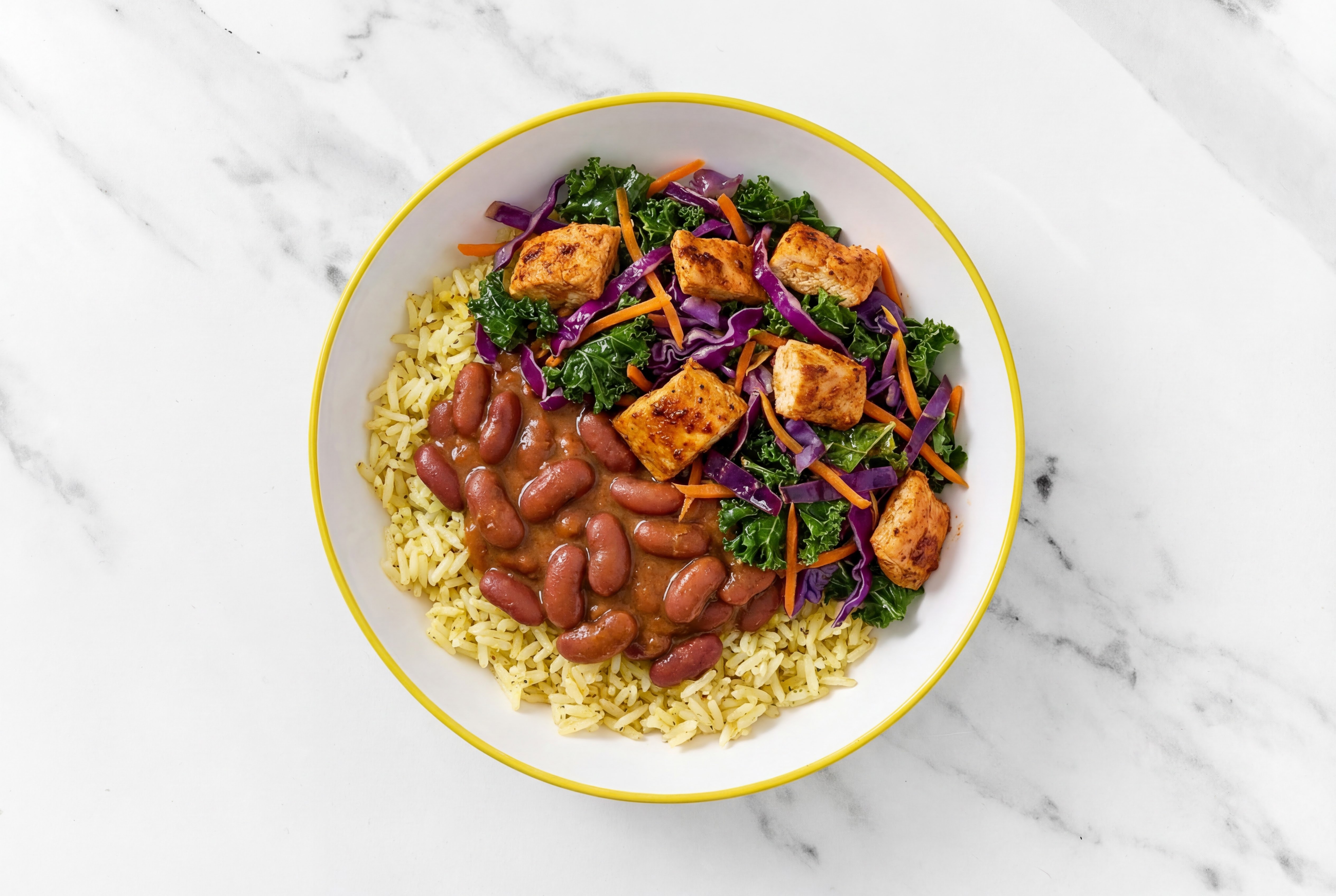 Chipotle Chicken, Creole Bean + Veggie Bowl