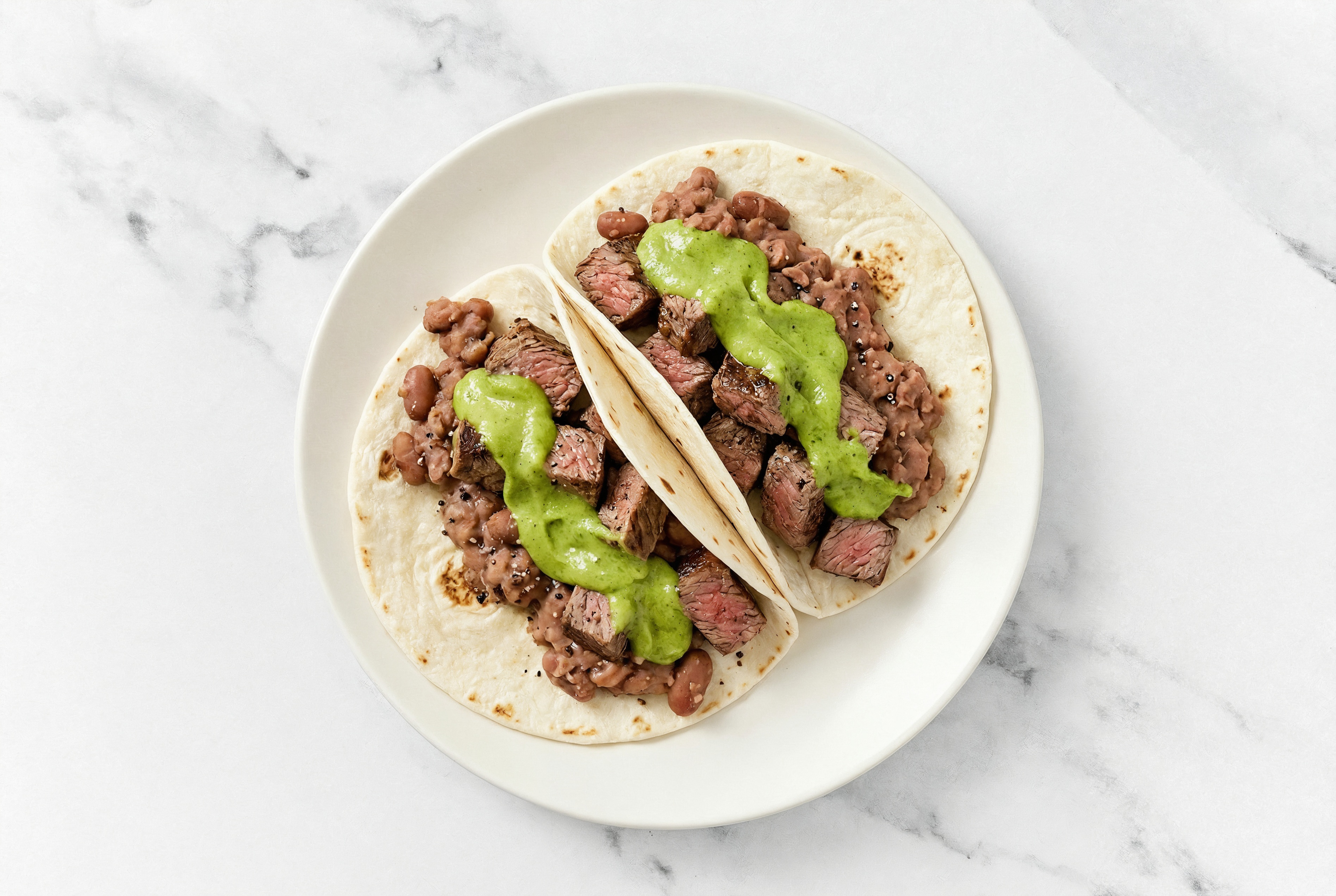 Extra Protein + Guac Tacos with Fully Cooked Seasoned Beef Sirloin Steaks