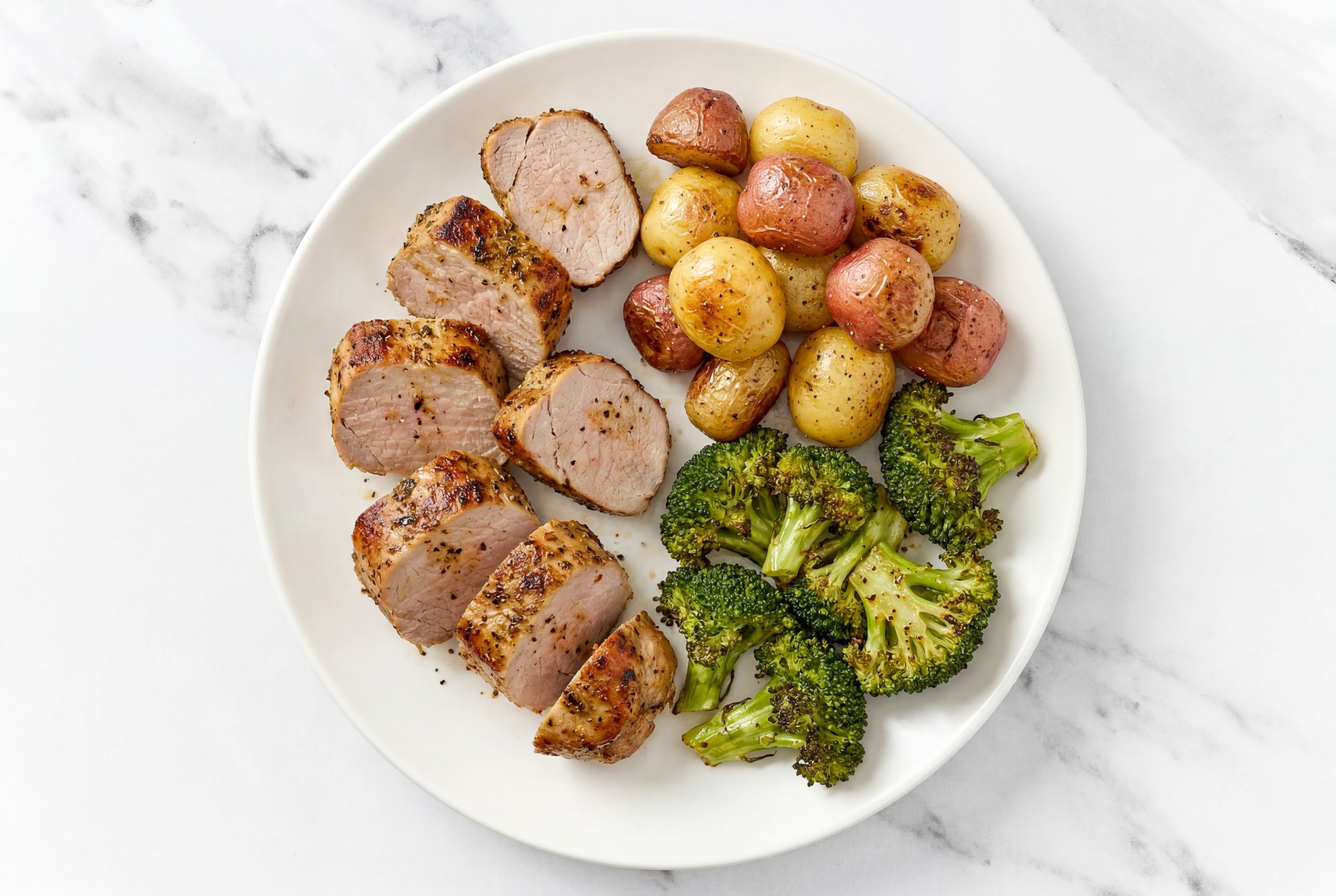 Honey Herb Pork Loin with Broccoli Florets