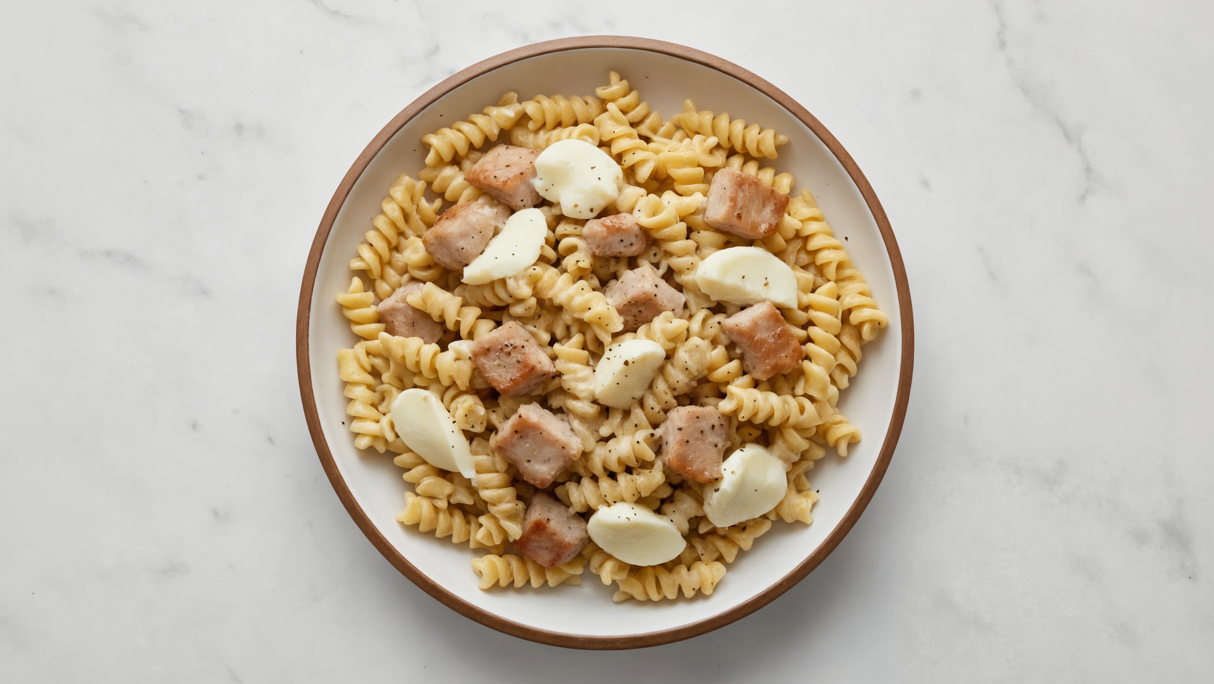 Alfredo Fusilli with Pork Chops & Fresh Mozzarella