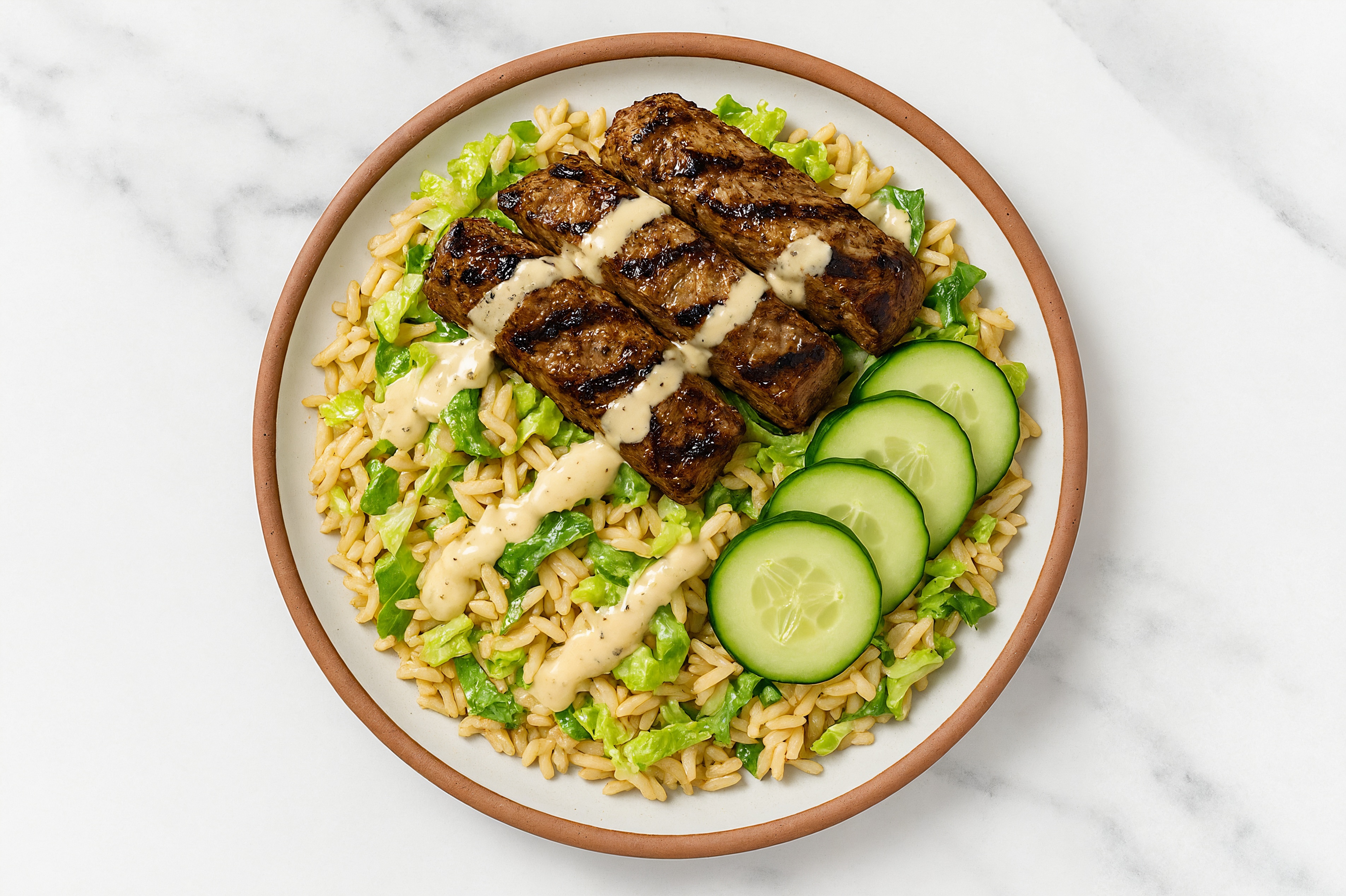 Beef Caesar Barbacoa Grain Salad