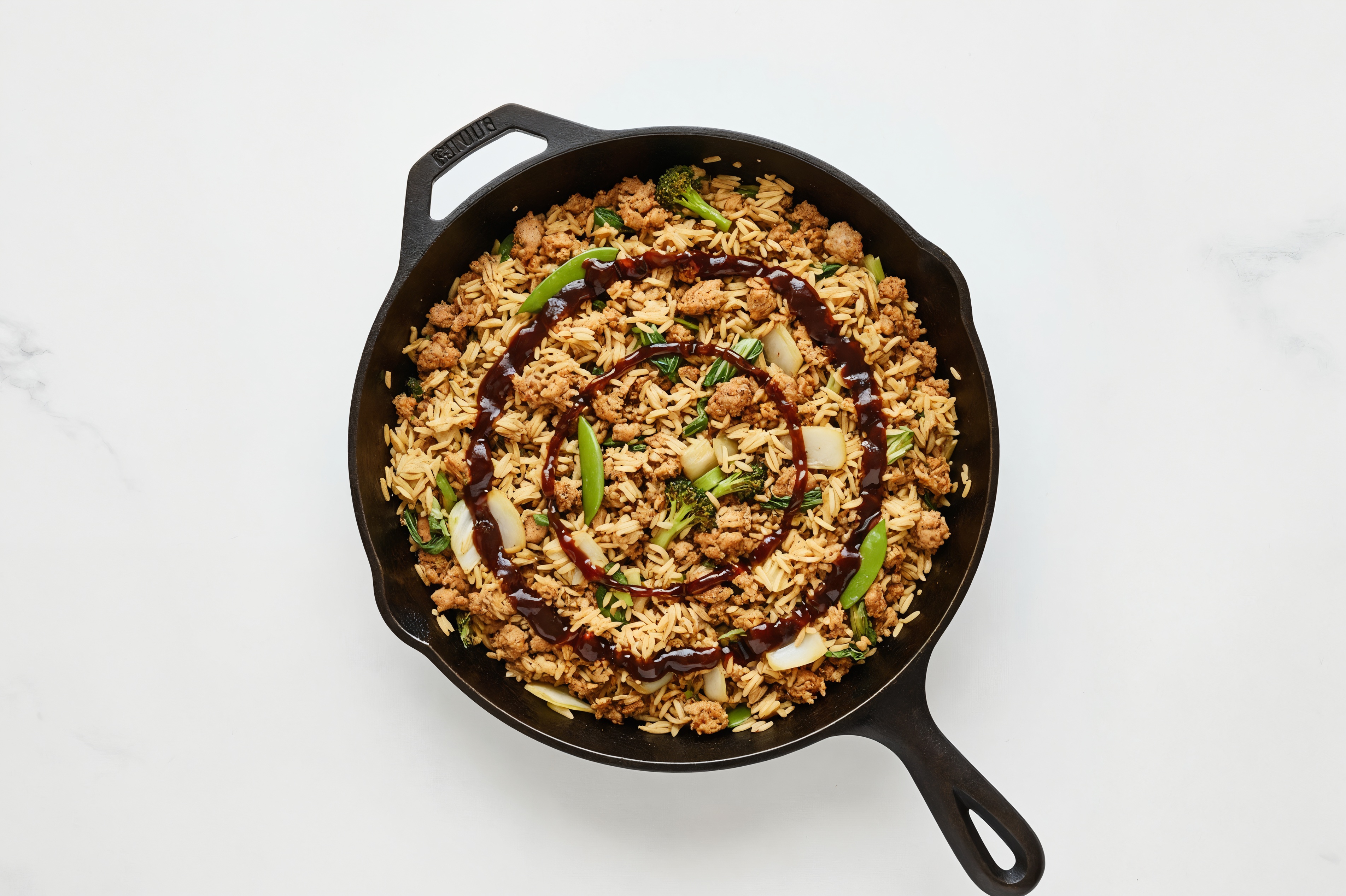Japanese Bbq Bok Choy + Ground Turkey Stir-Fry with Seasoned Jasmine Rice