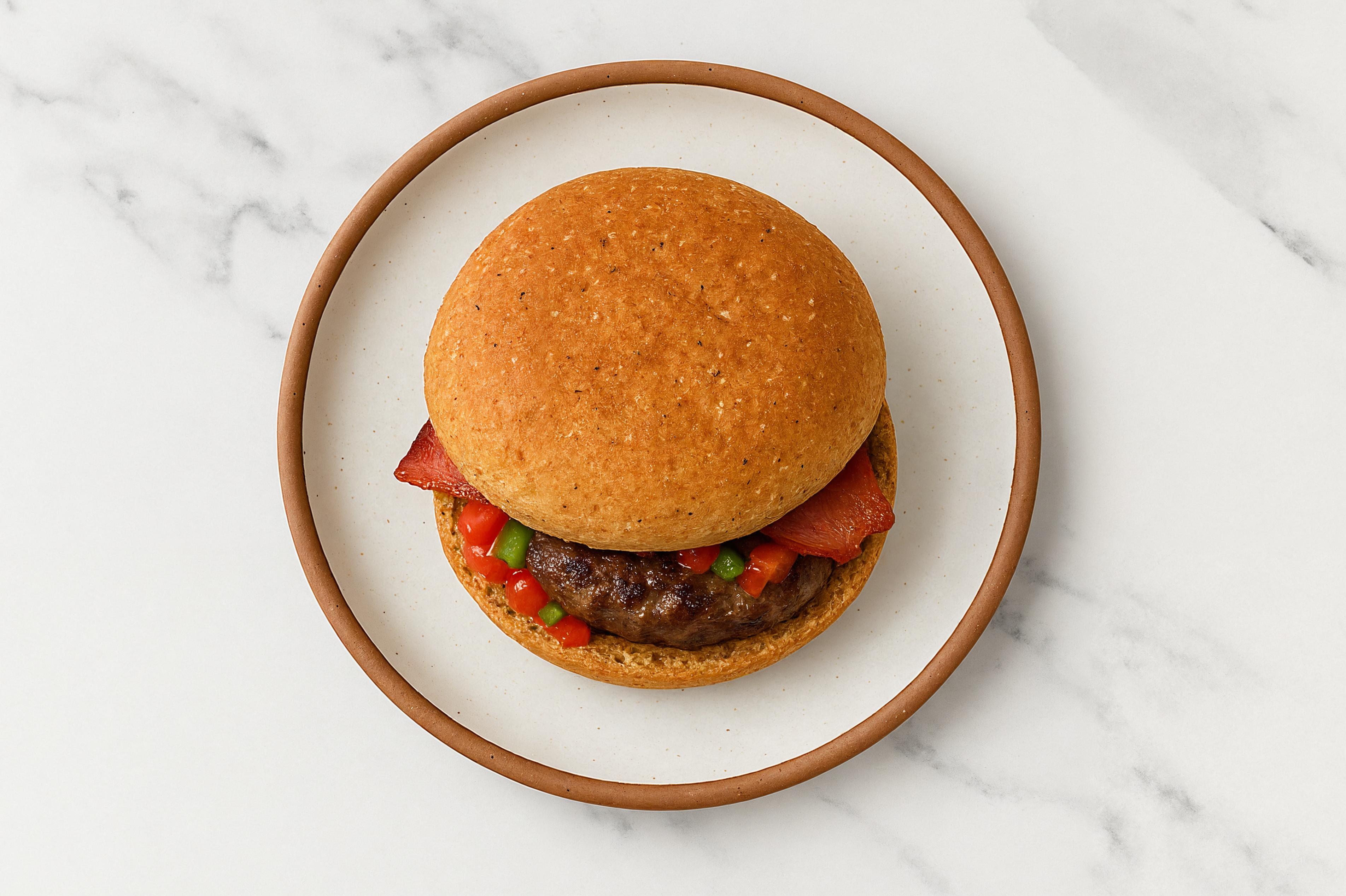Lamb Burger on Sprouted Grain with Salsa & Turkey Bacon