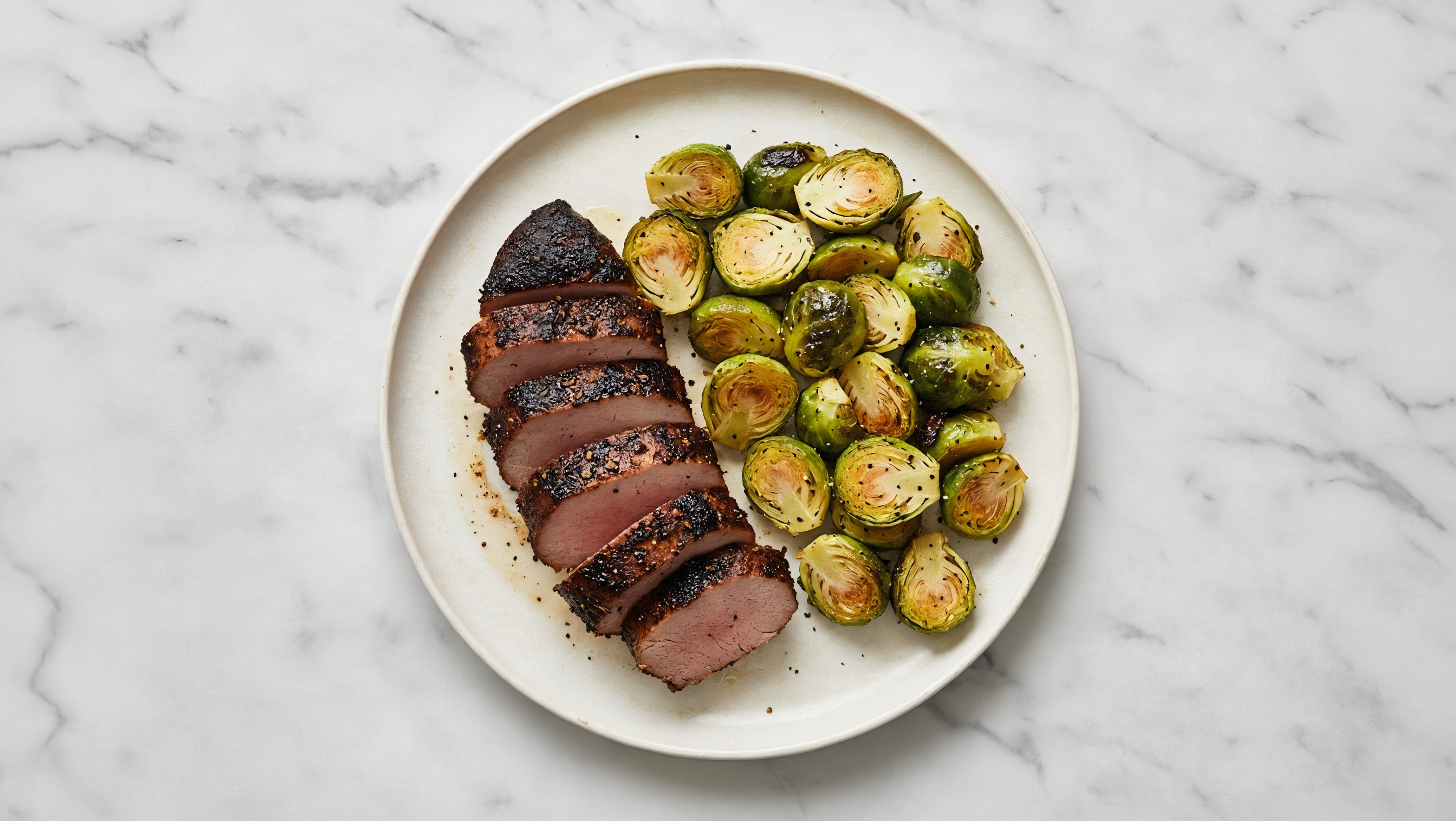 Blackened Pork Tenderloin + Buttery Brussels