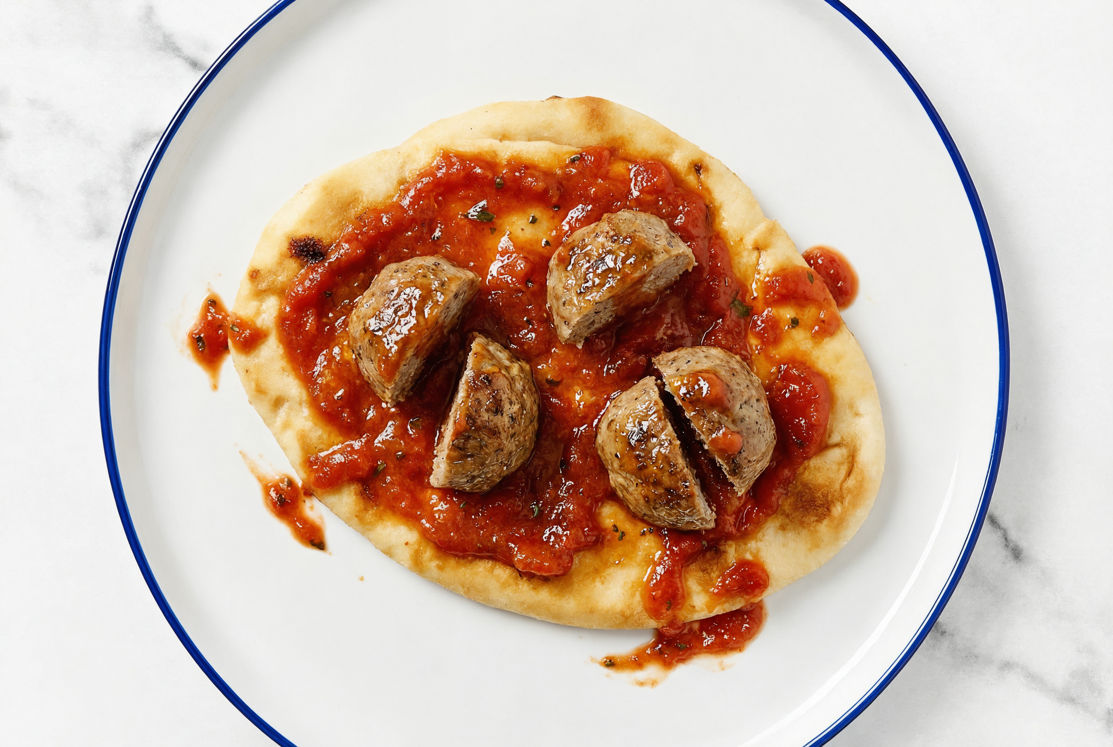 Naan Meatball Pizza