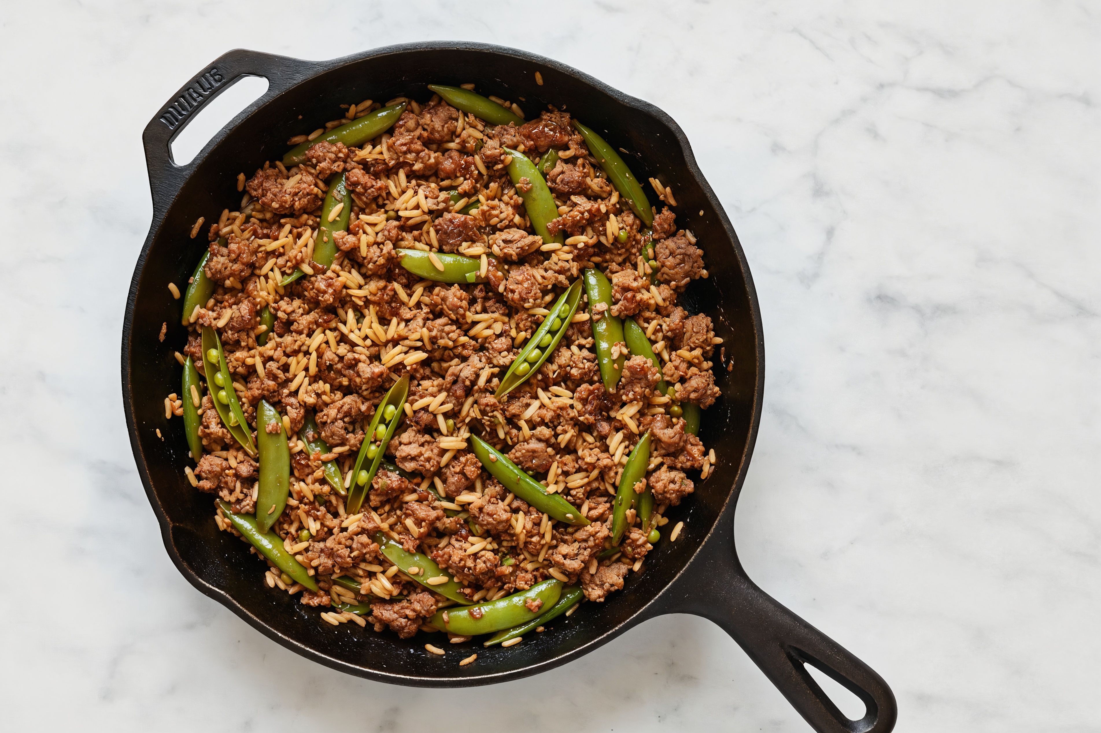  Japanese Bbq Pea Snap + Ground Beef Patties Stir-Fry