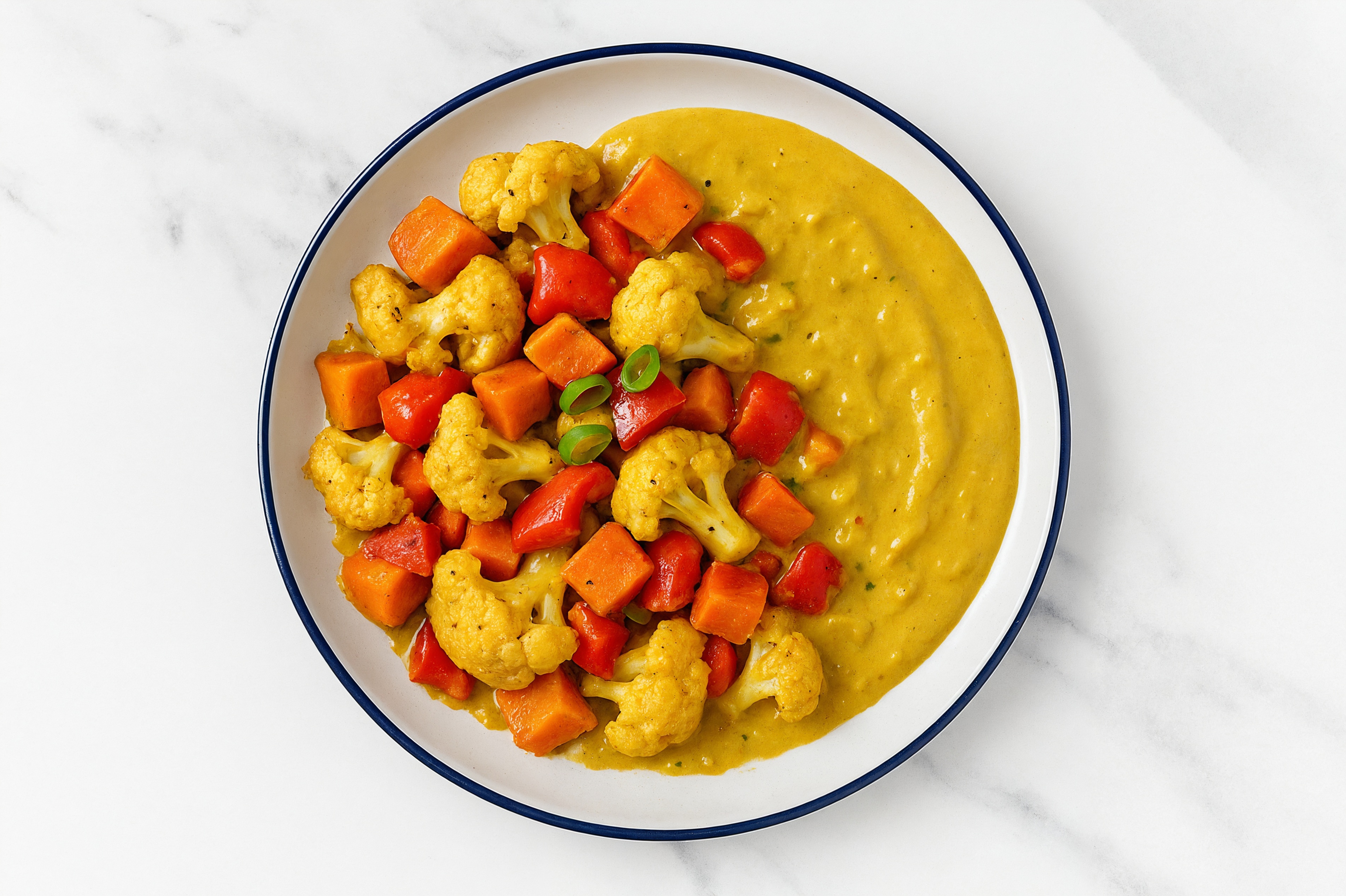 Sweet Potato + Cauliflower Curry Bowl with Organic Peppers