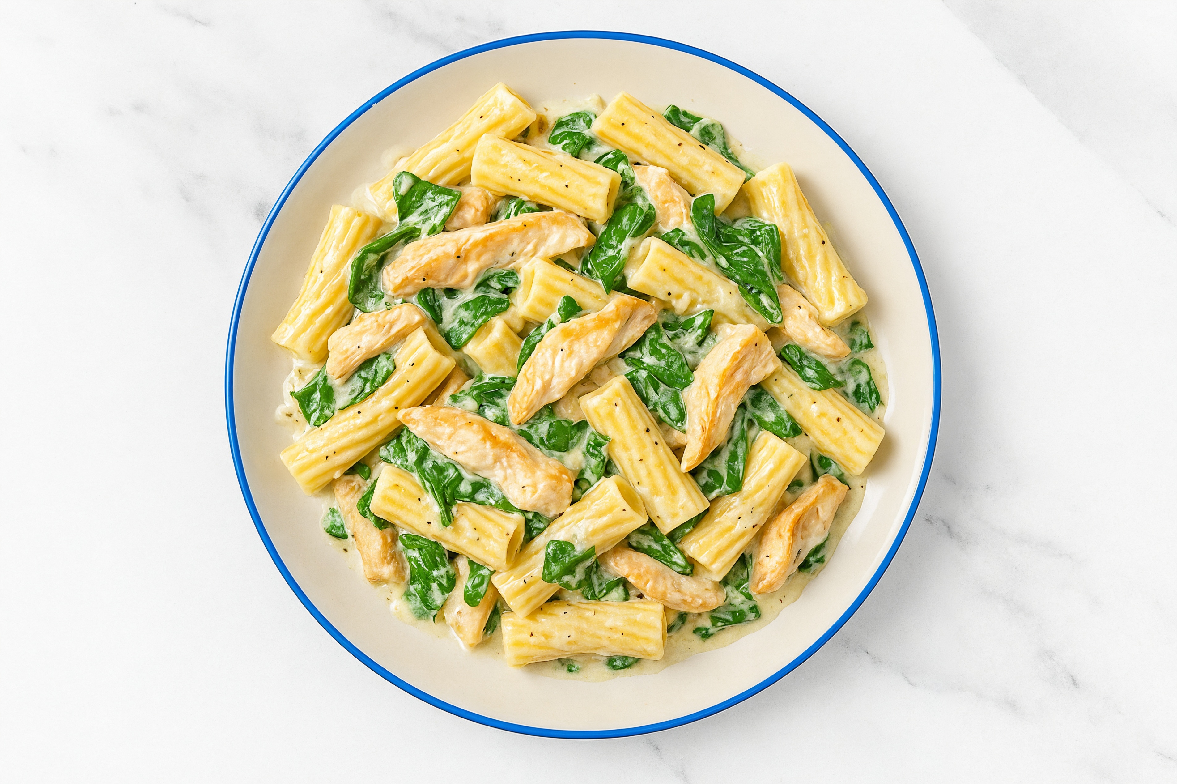 Chicken + Organic Spinach Rigatoni Alfredo