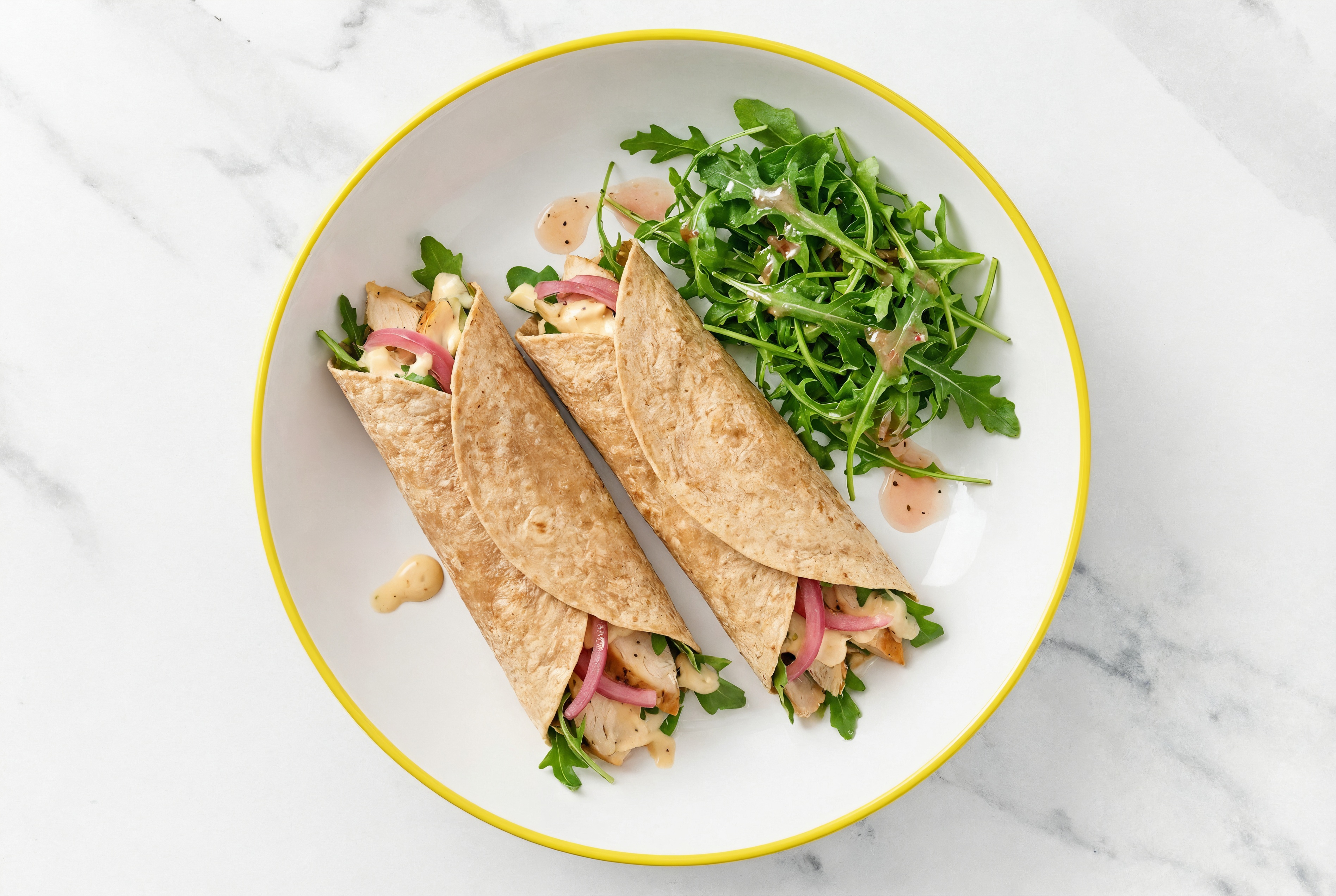 Chicken Tzatziki Wraps + Side Salad