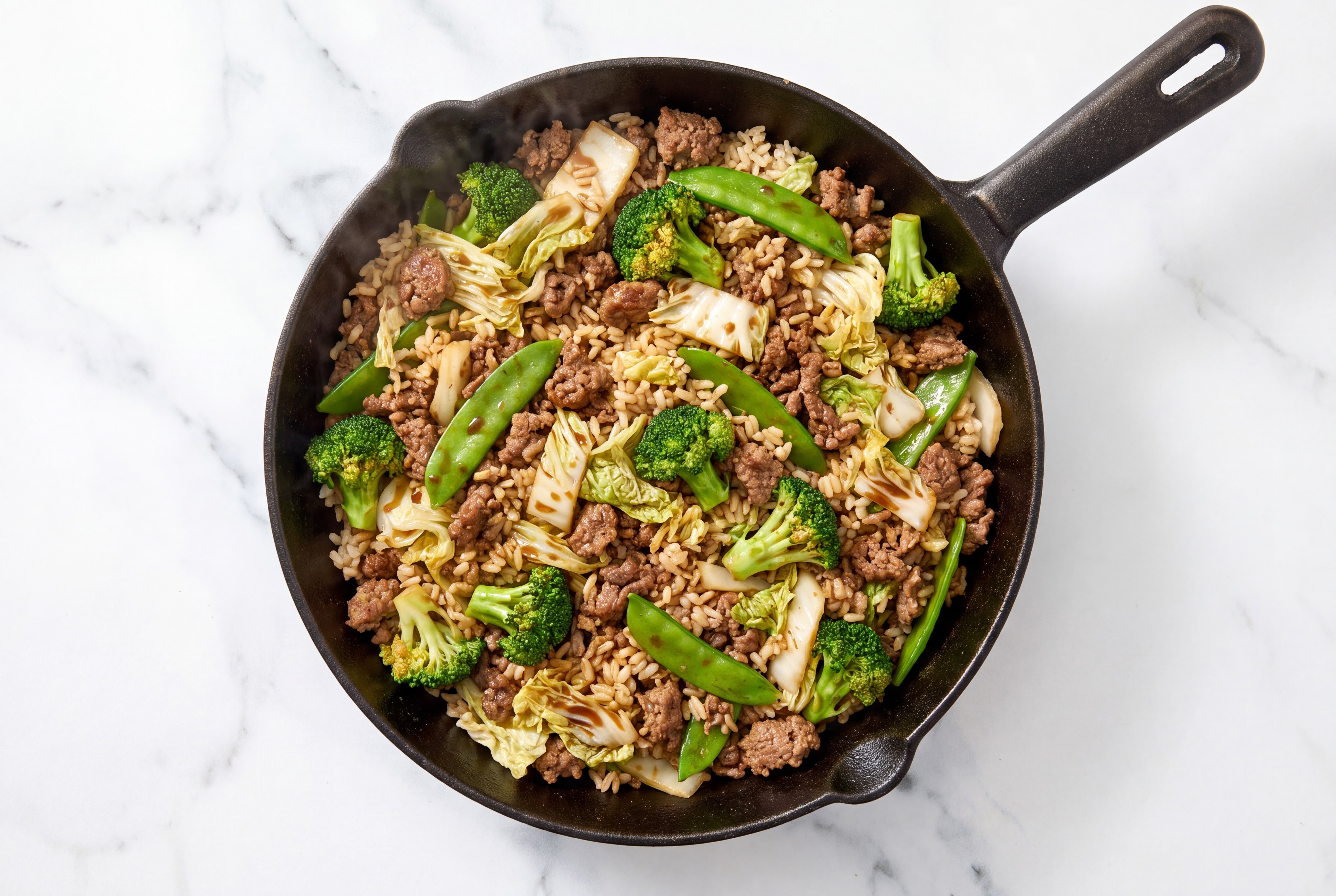 Herby Japanese Bbq Bok Choy + Ground 93/7 Lean Beef Stir-Fry