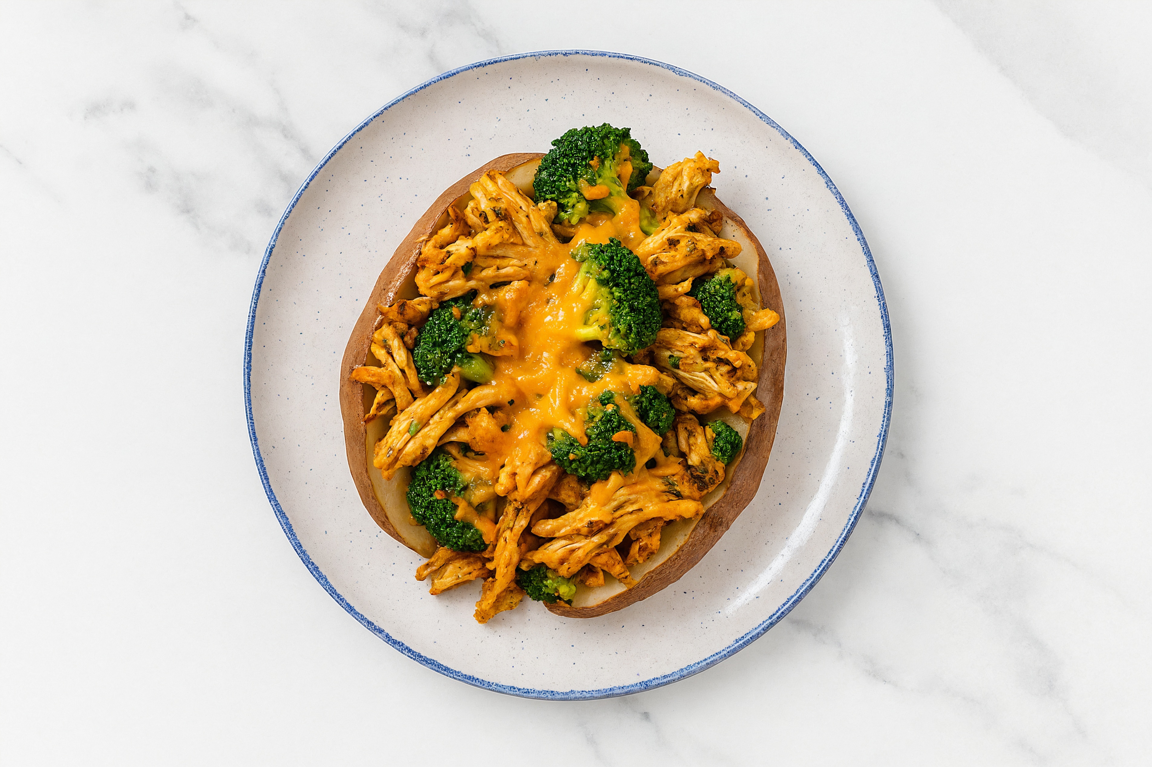 Broccoli Cheddar Shawarma Potato Boat