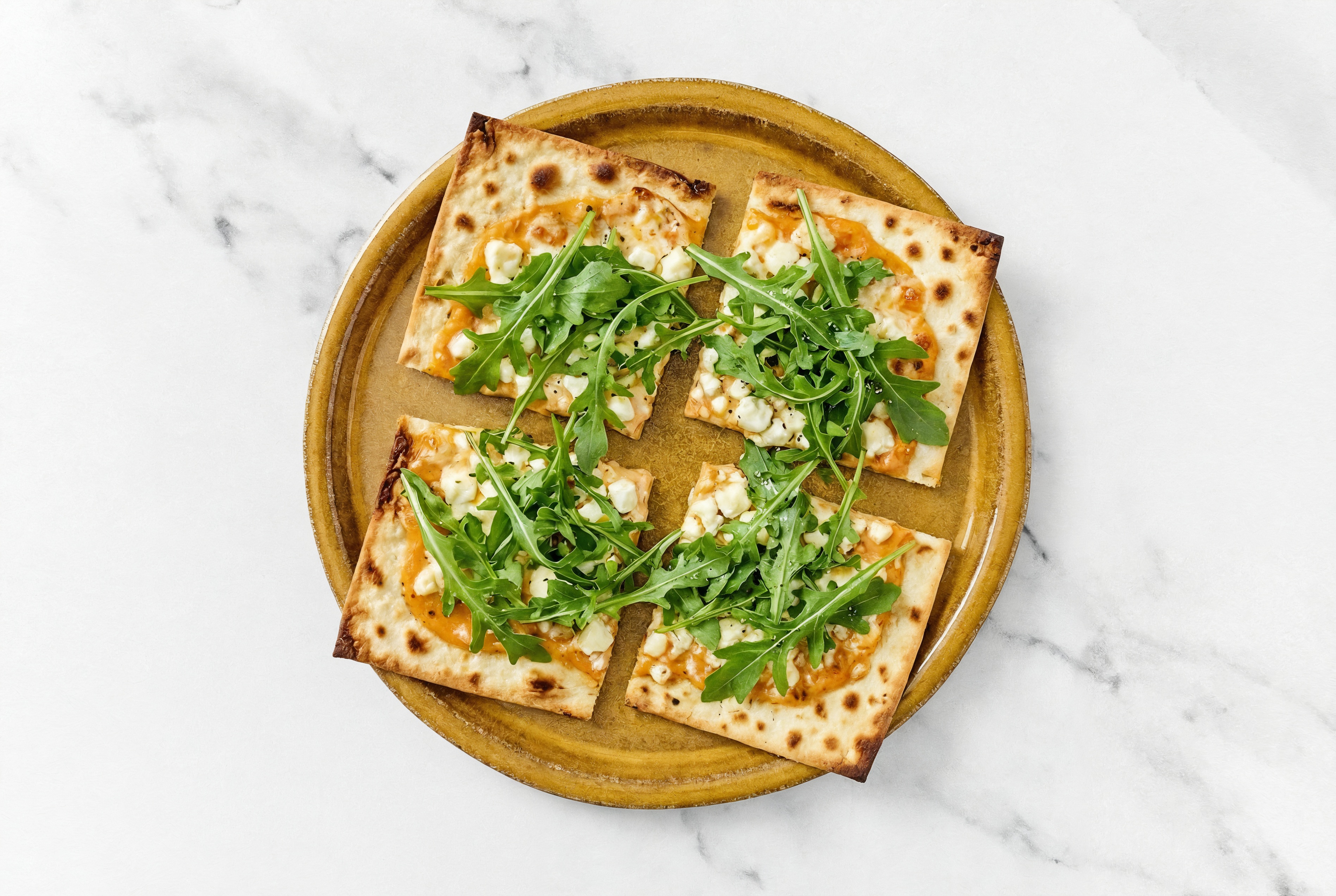 Creamy Vodka + Goat Cheese Lavash Flatbread