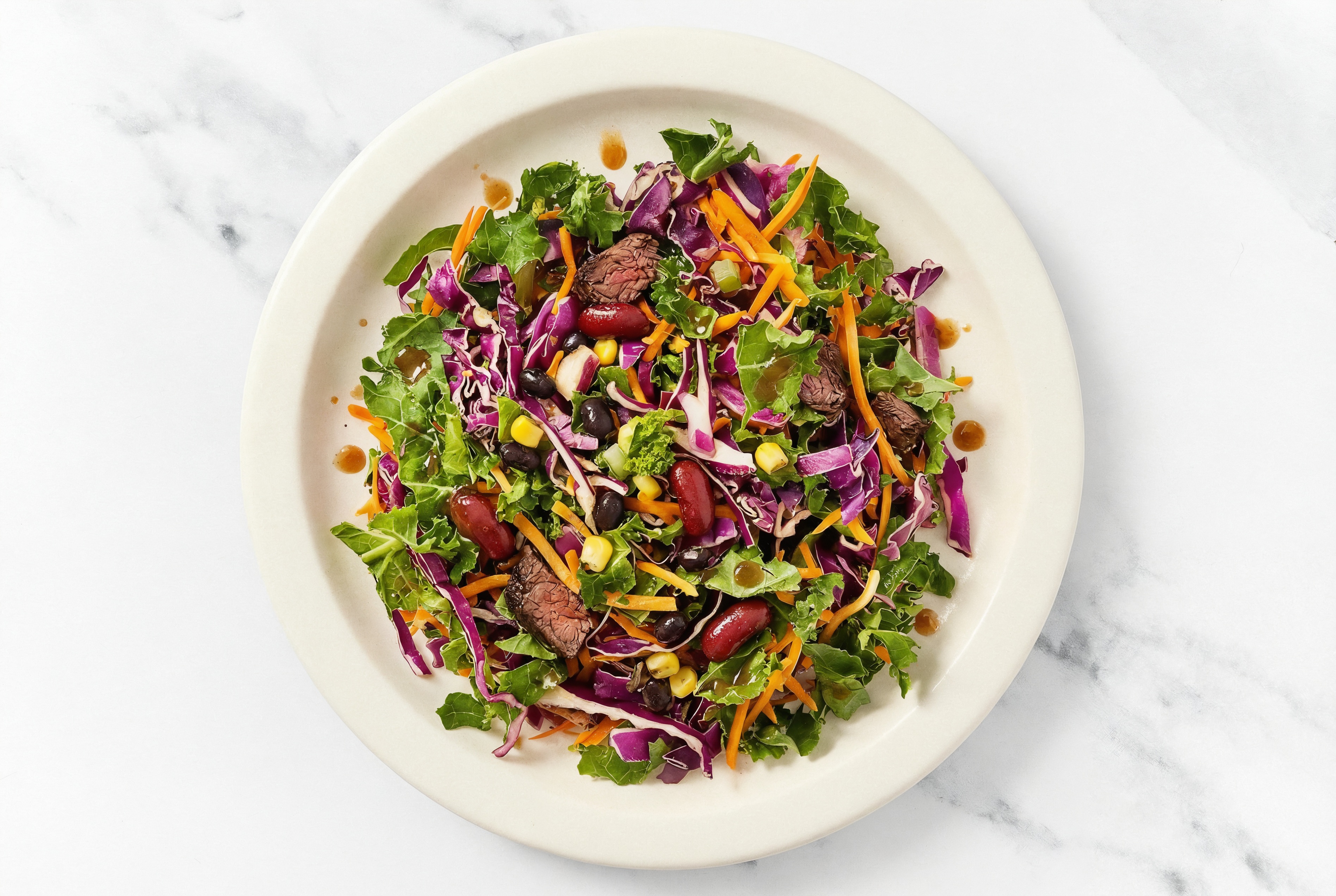 Balsamic Kale Salad with Roast Beef & Black Beans