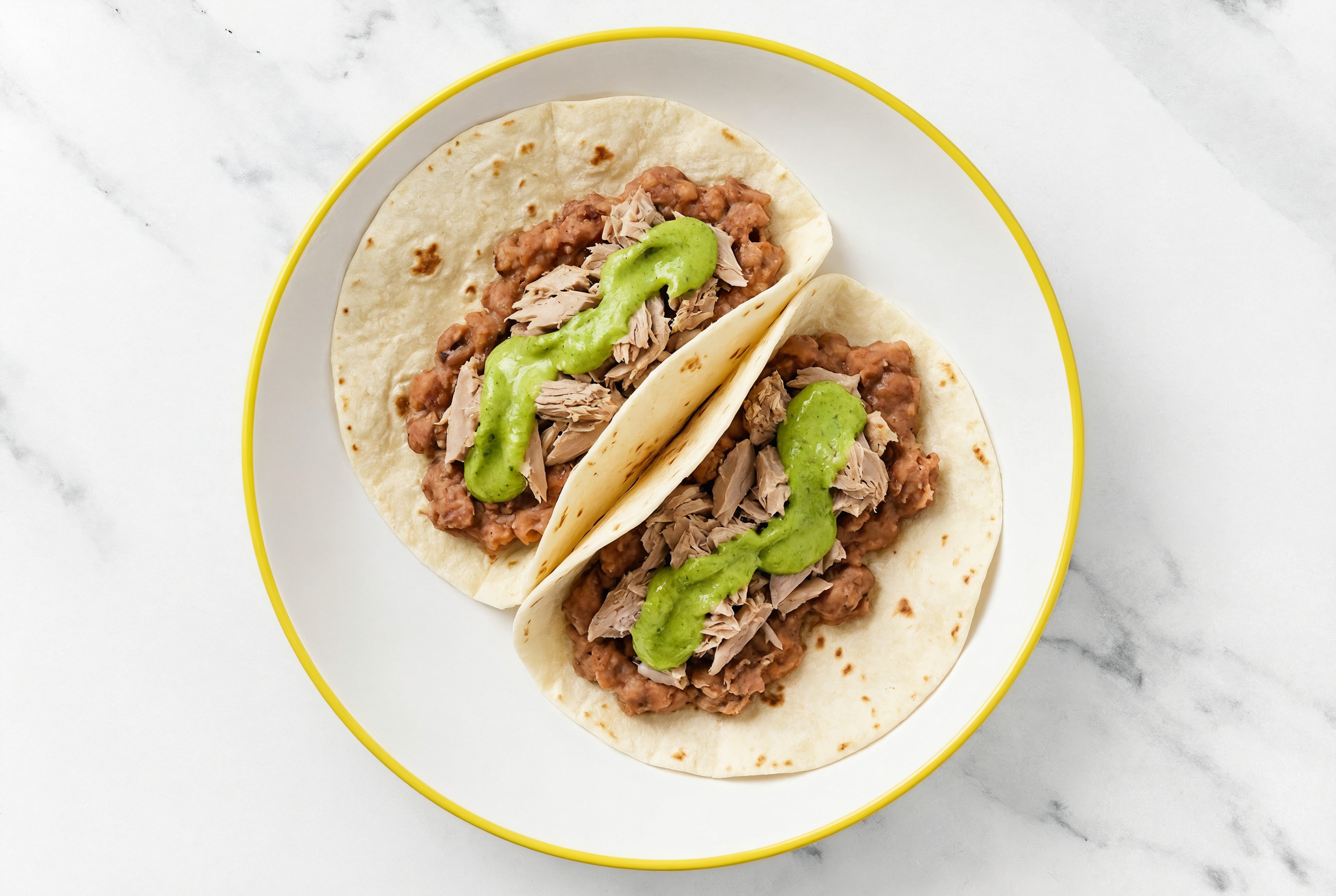  Refried Red Bean Tacos with Seared Tuna & Avocado