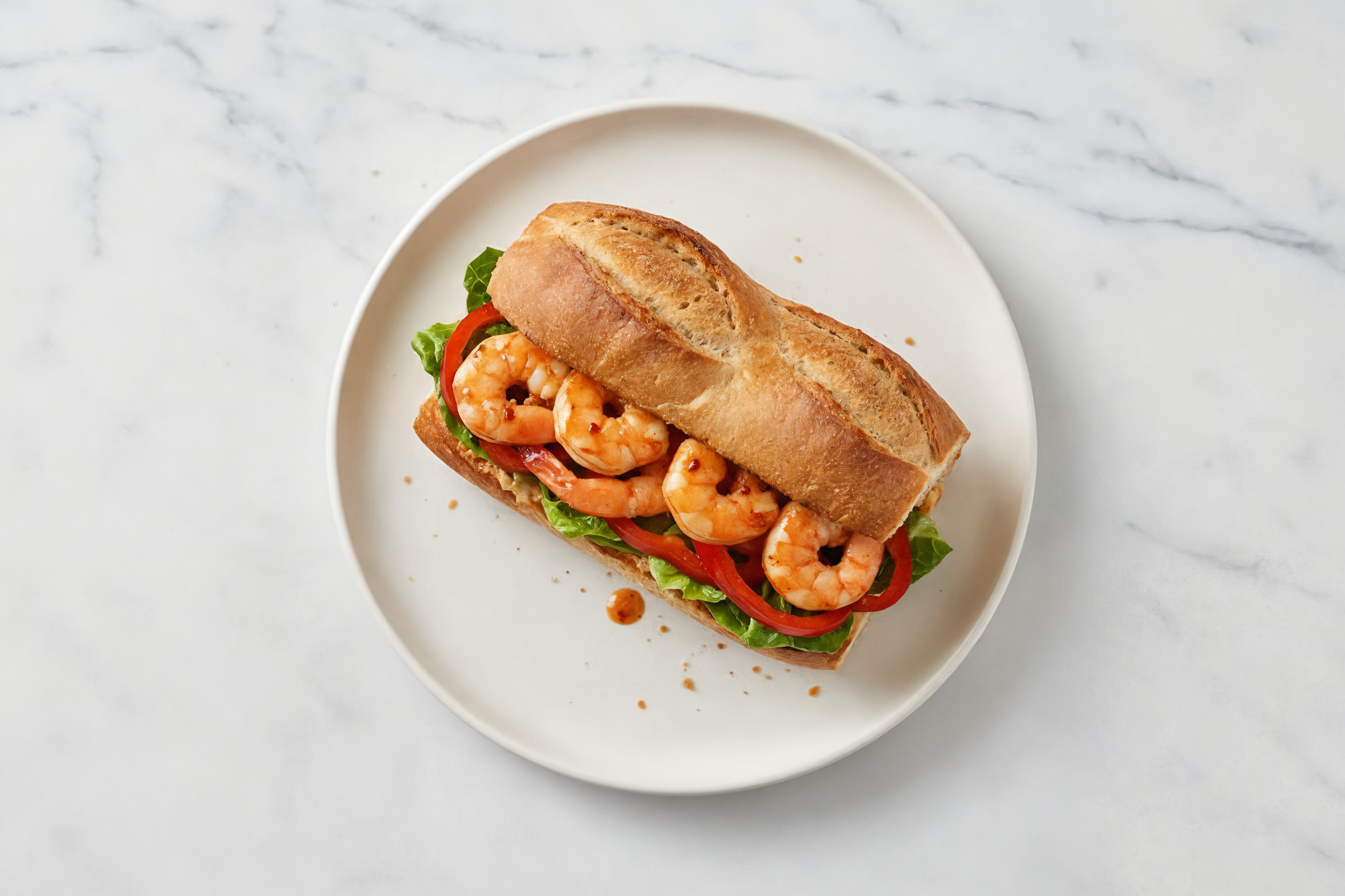  Bang Shrimp Baguette with Red Bell Organic Pepper