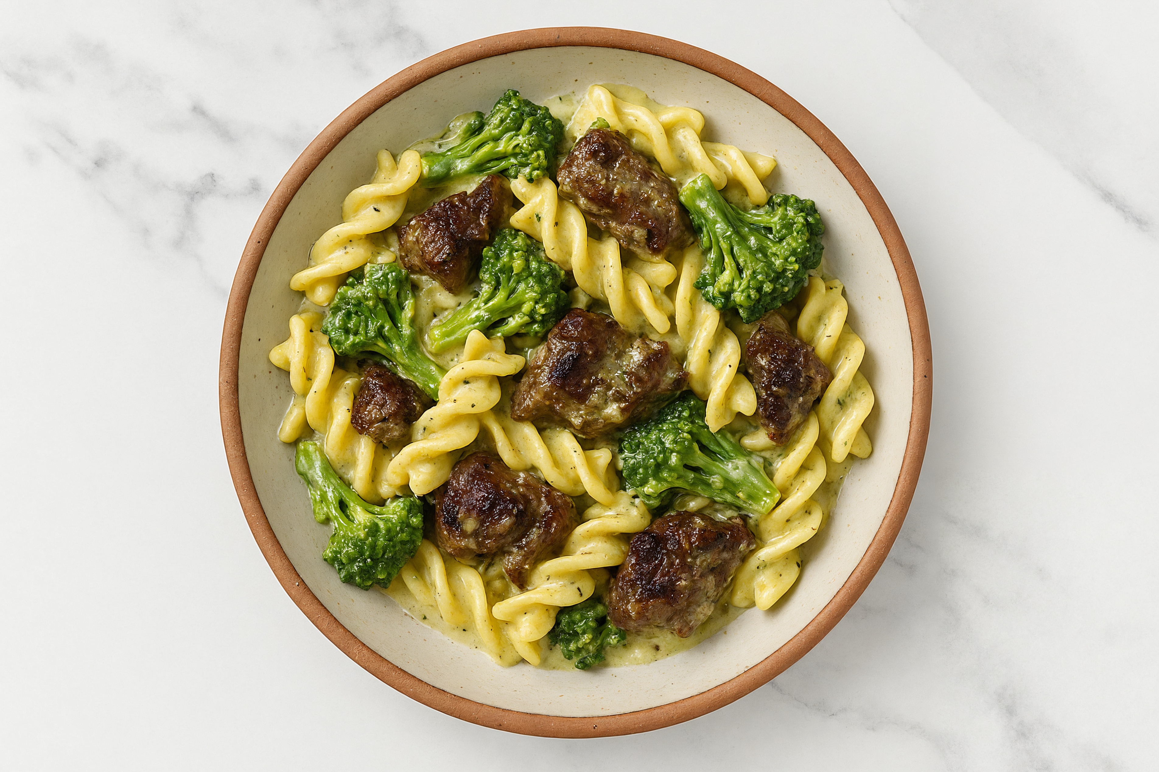 Beef + Broccoli Fusilli Herb Cream