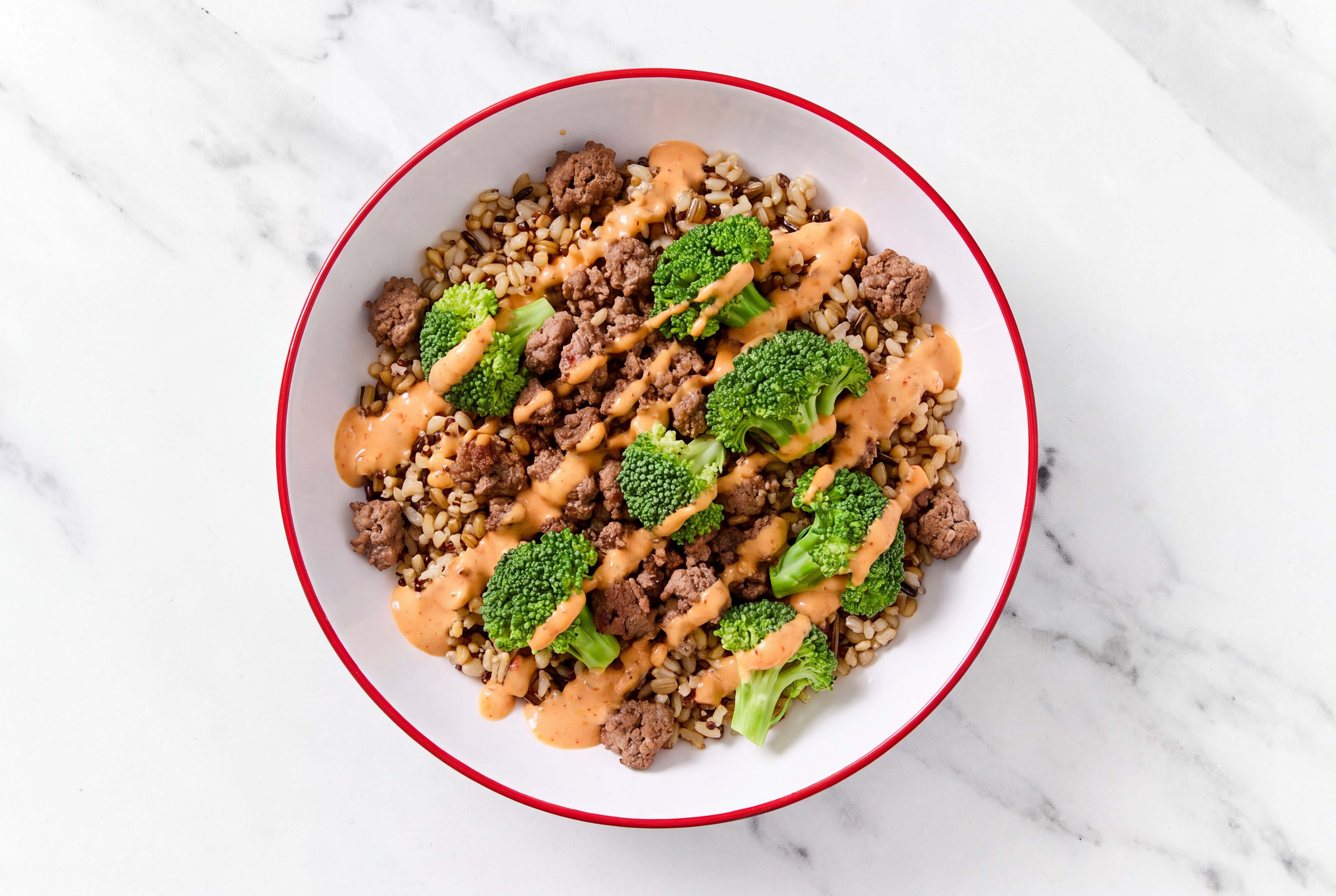 Ground 93/7 Lean Beef & Broccoli Grain Bowl with Thousand Island