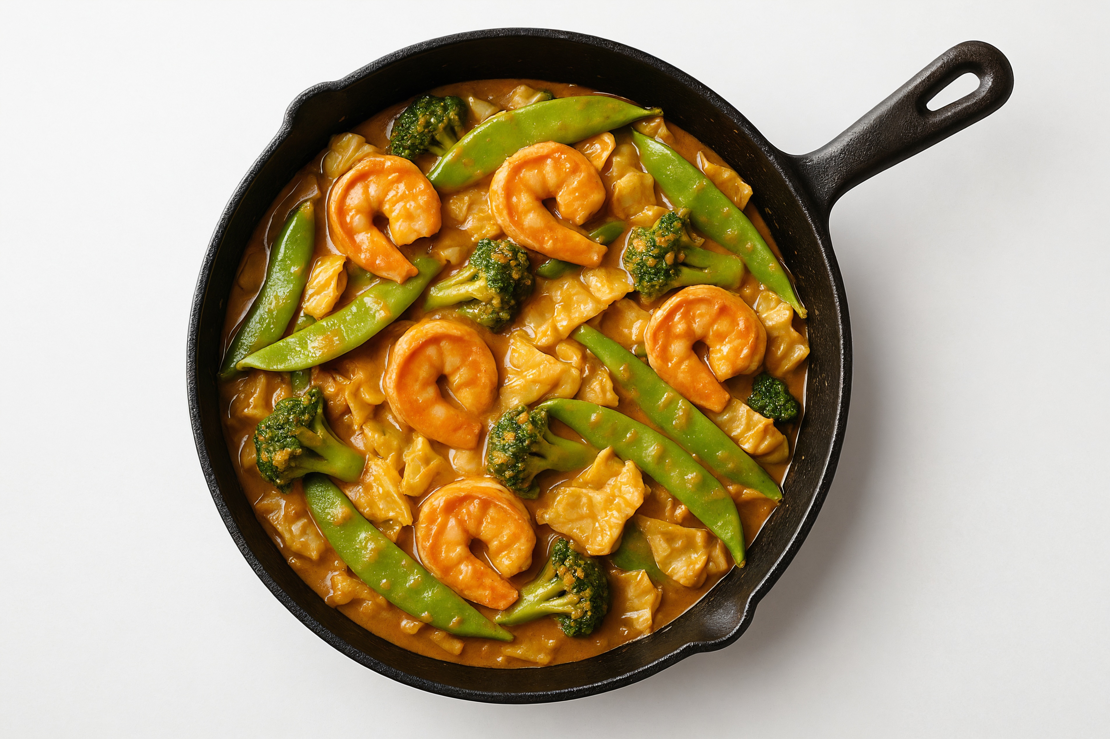 Thai Peanut Shrimp Stir-Fry with Snap Peas & Bok Choy