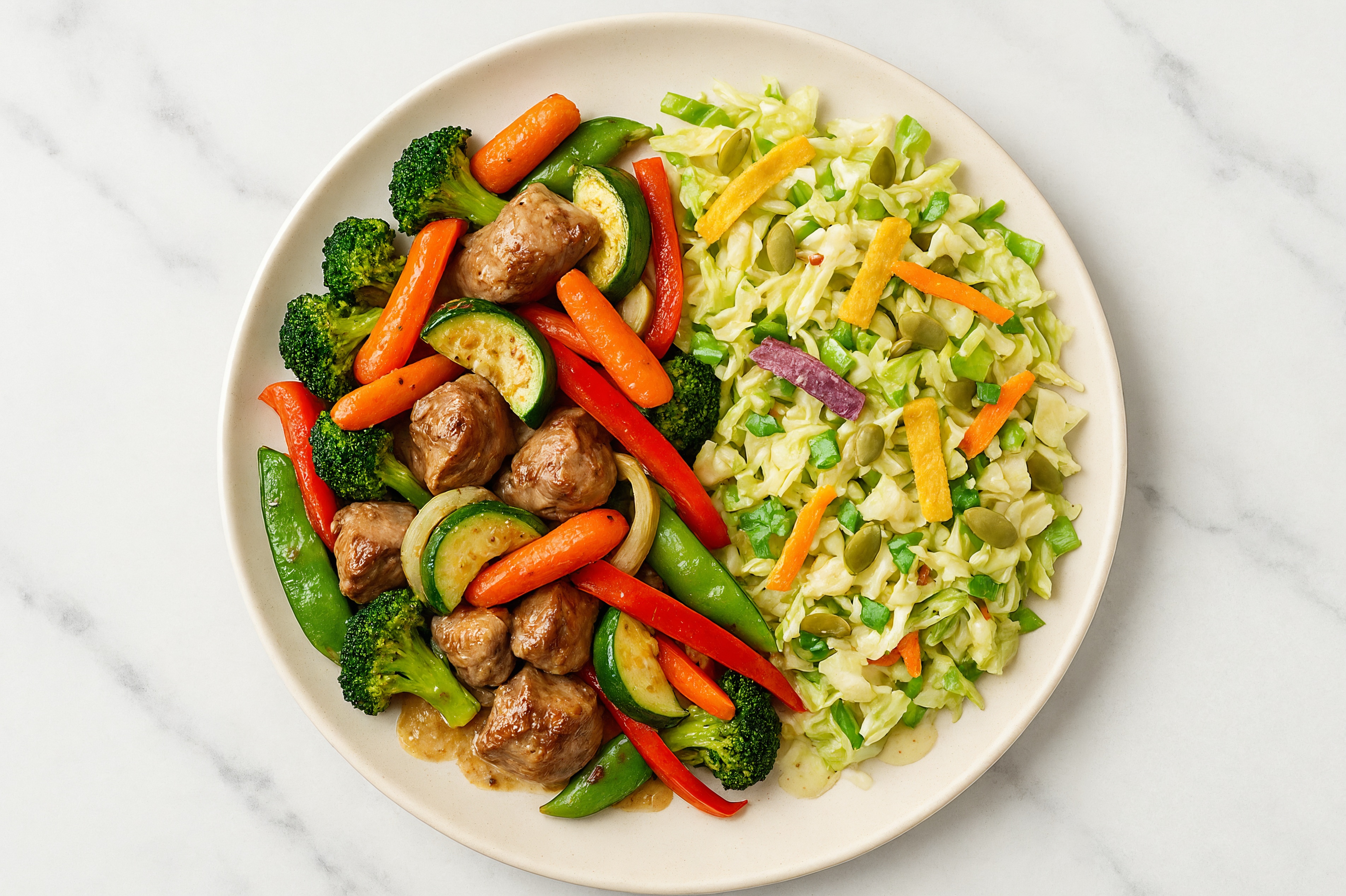 Tahini Roasted Lamb & Veggies with Southwest Salad