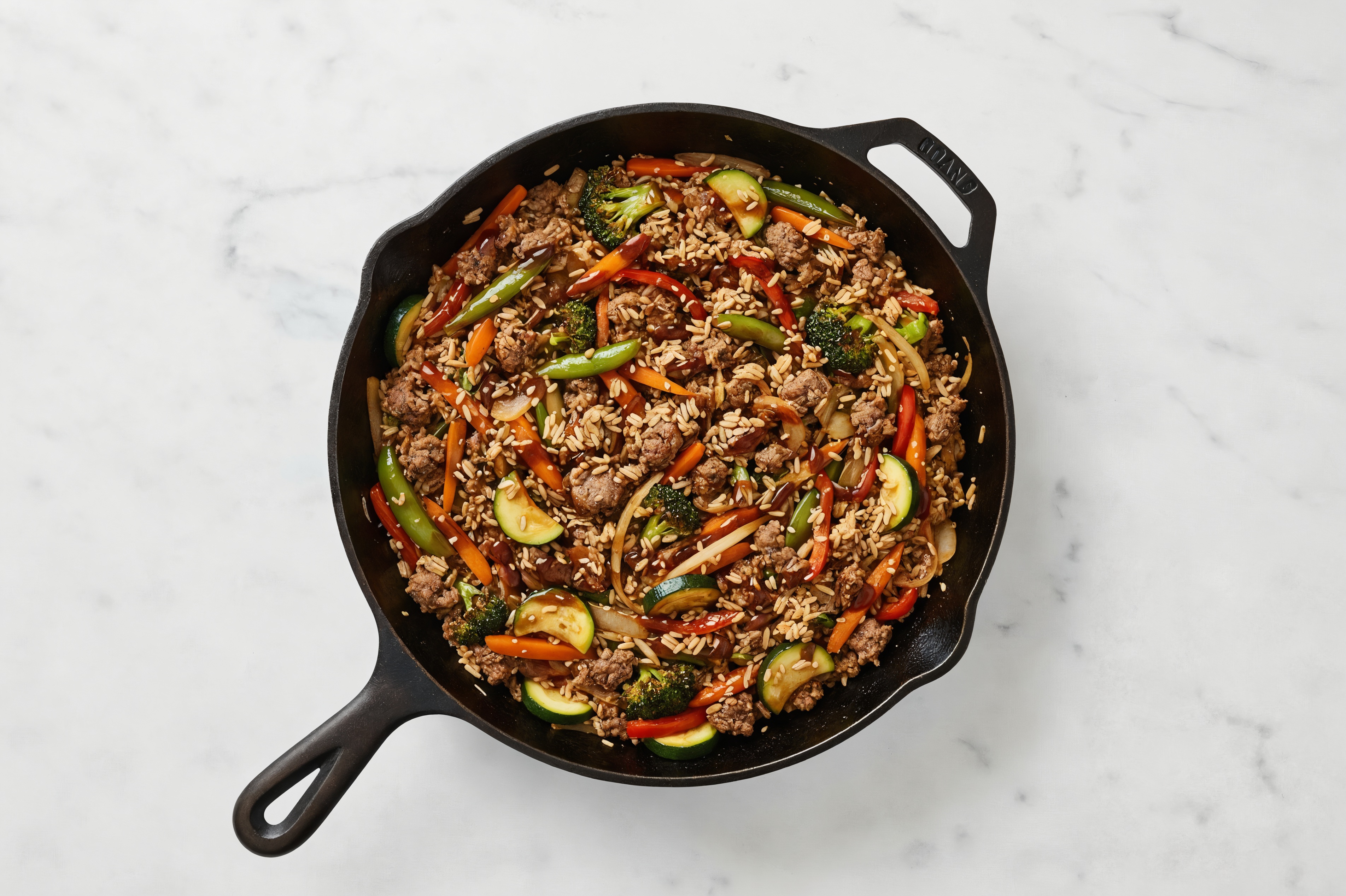  Japanese Bbq Veggie + Ground Beef Patties Stir-Fry