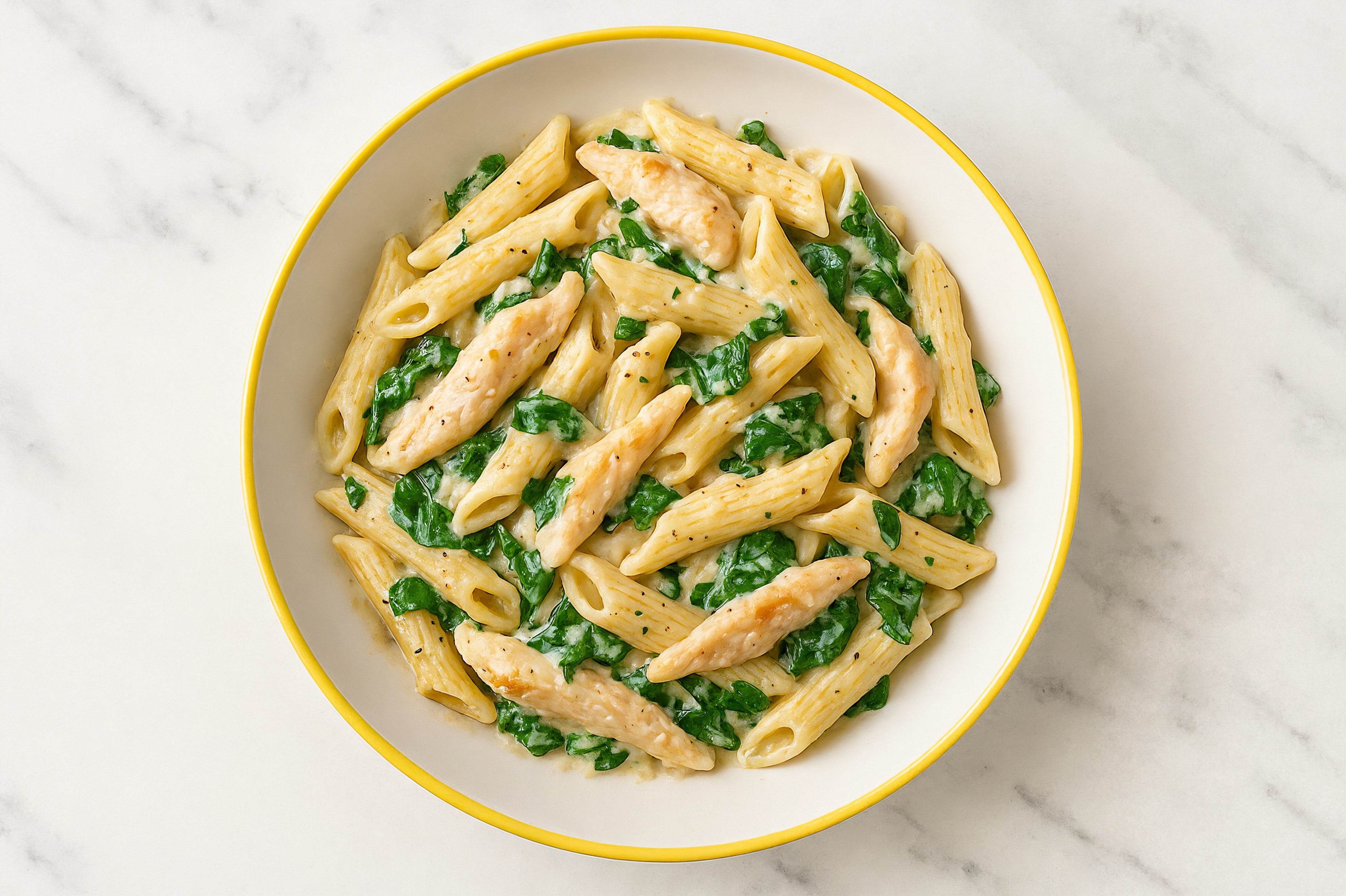 Chicken + Spinach Sourdough Penne Rigate Alfredo