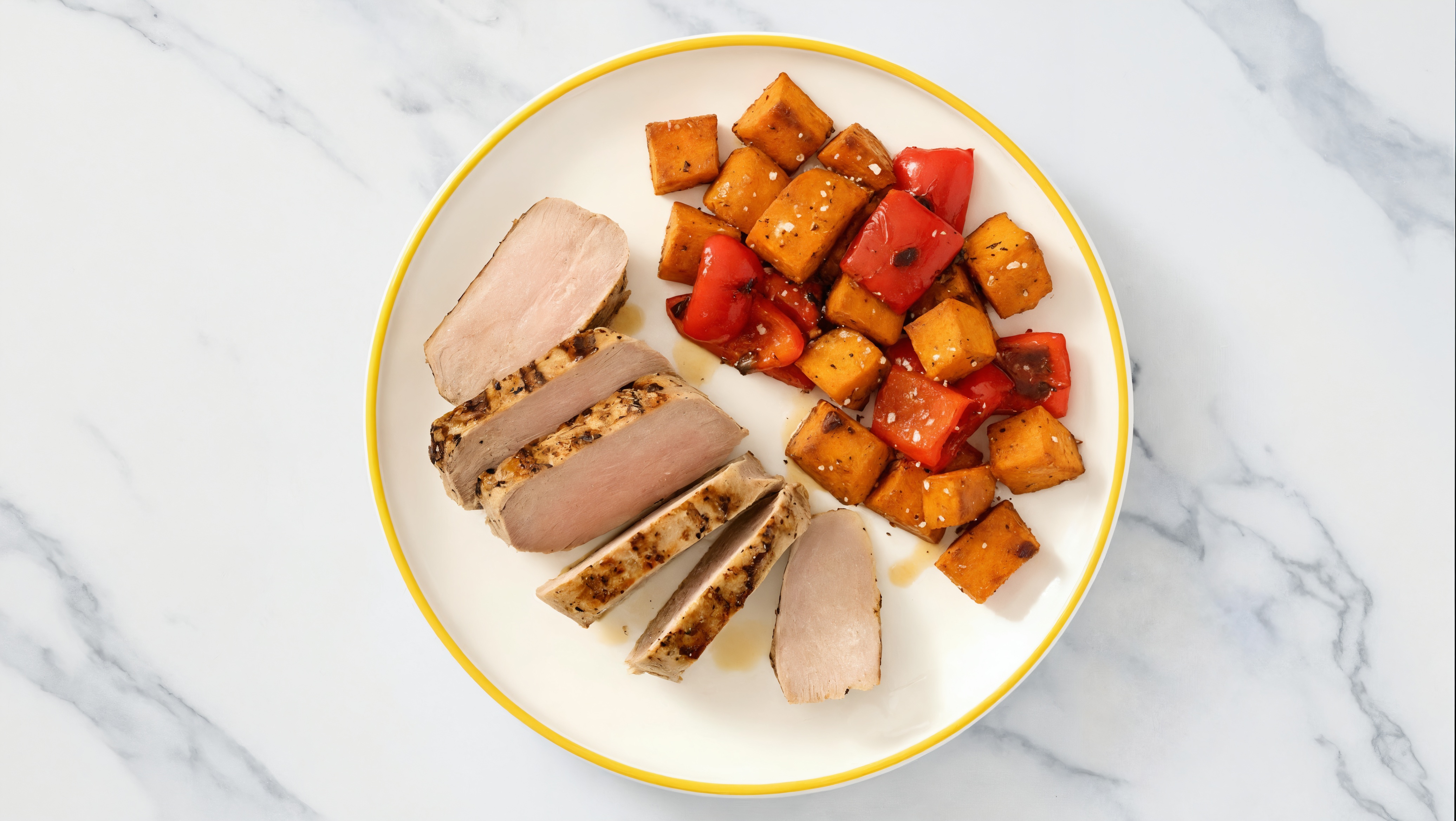 Grilled Pork Tenderloin with Roasted Sweet Potatoes